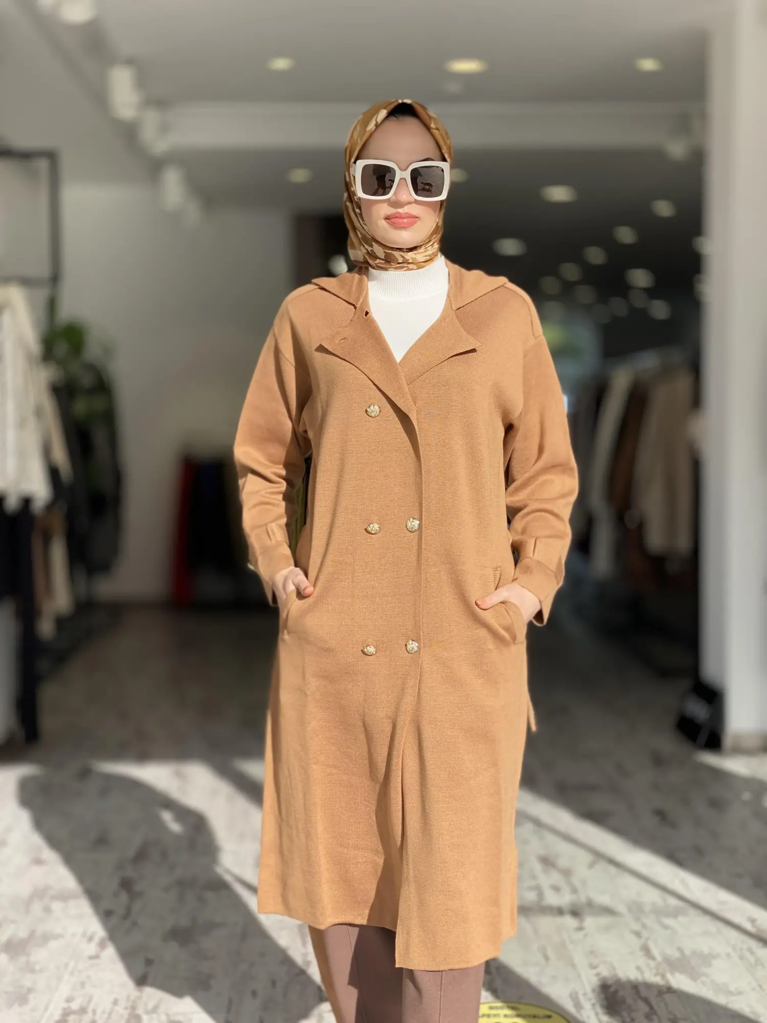 Ghisa Düğme Detaylı Triko Ceket / Trench G3753