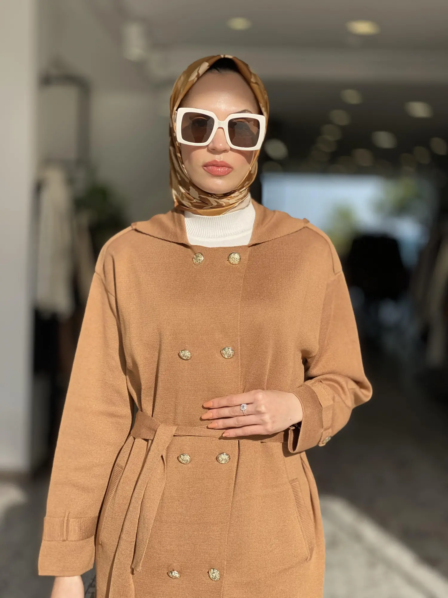 Ghisa Düğme Detaylı Triko Ceket / Trench G3753