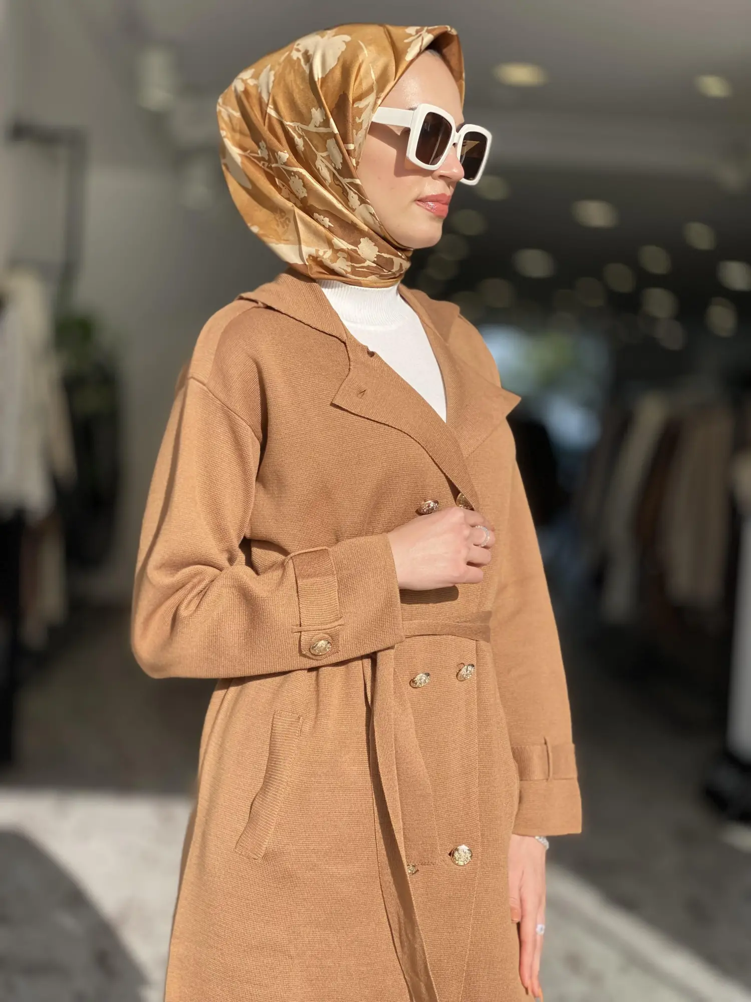 Ghisa Düğme Detaylı Triko Ceket / Trench G3753