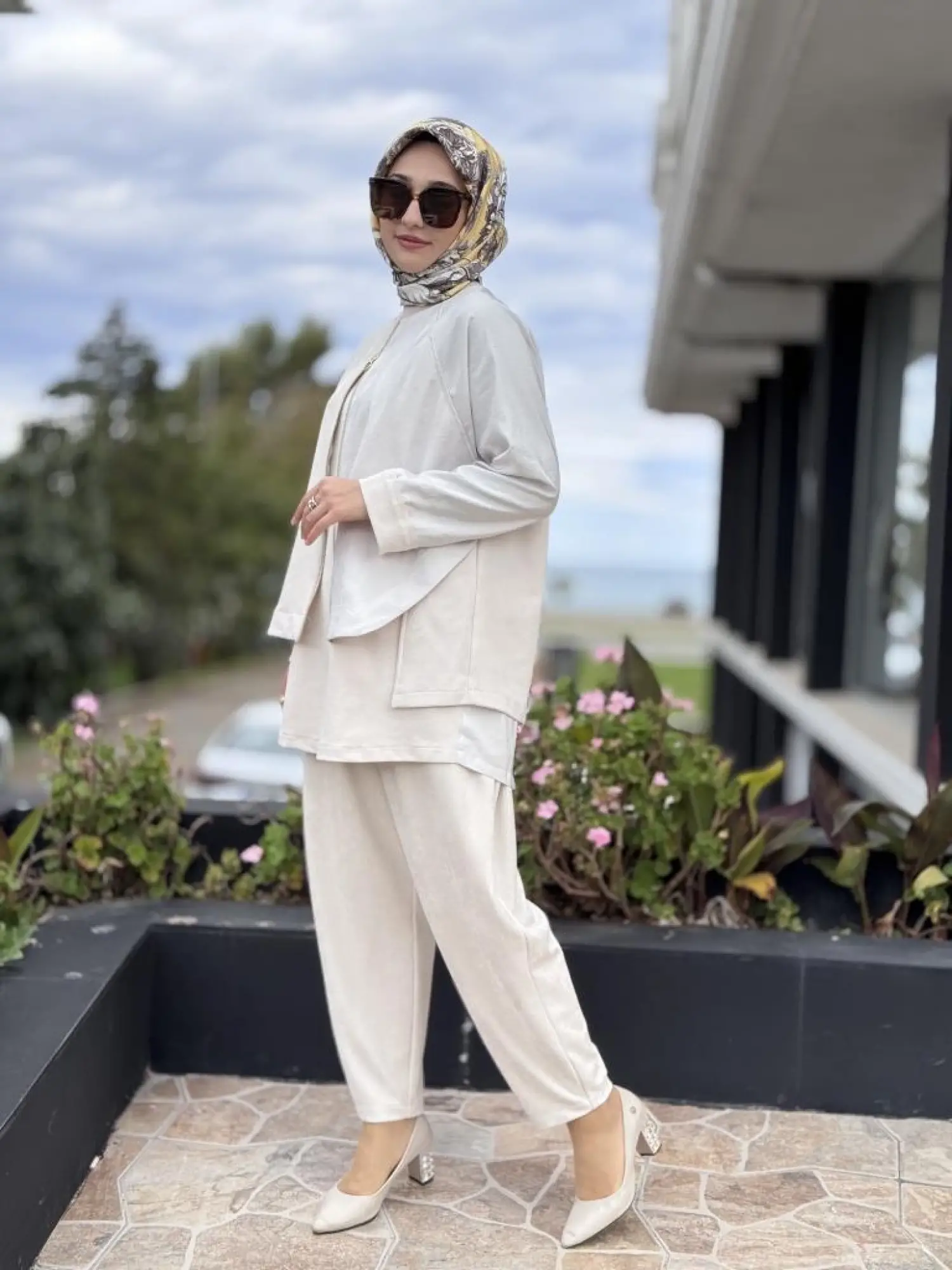 Ghisa Fermuar ve Paraşüt Kumaş Detaylı Nubuk Kap Pantolon Takım G4133