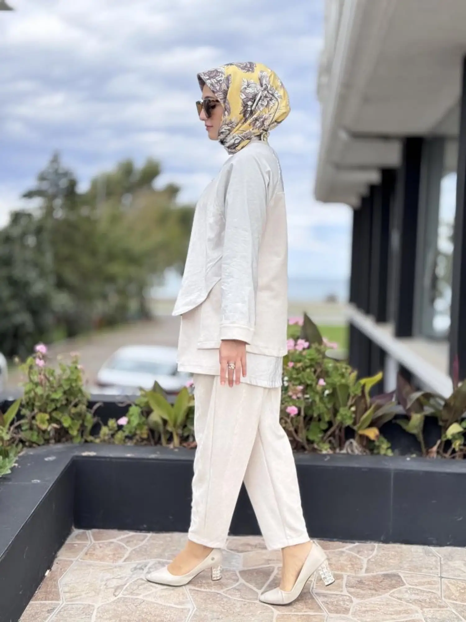 Ghisa Fermuar ve Paraşüt Kumaş Detaylı Nubuk Kap Pantolon Takım G4133