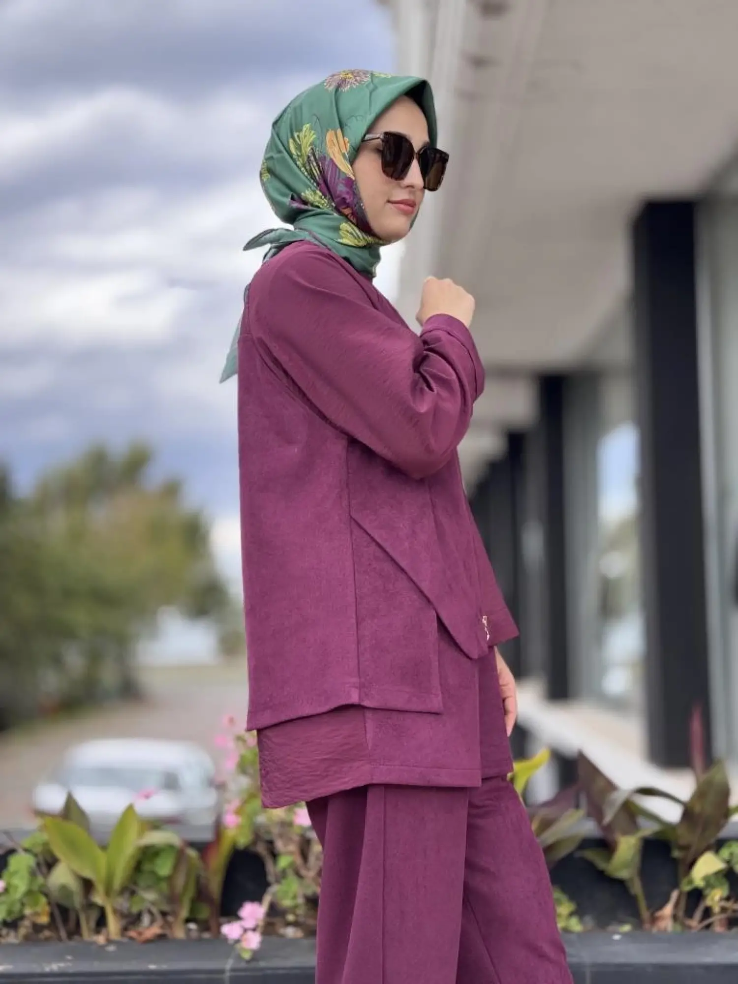 Ghisa Fermuar ve Paraşüt Kumaş Detaylı Nubuk Kap Pantolon Takım G4133