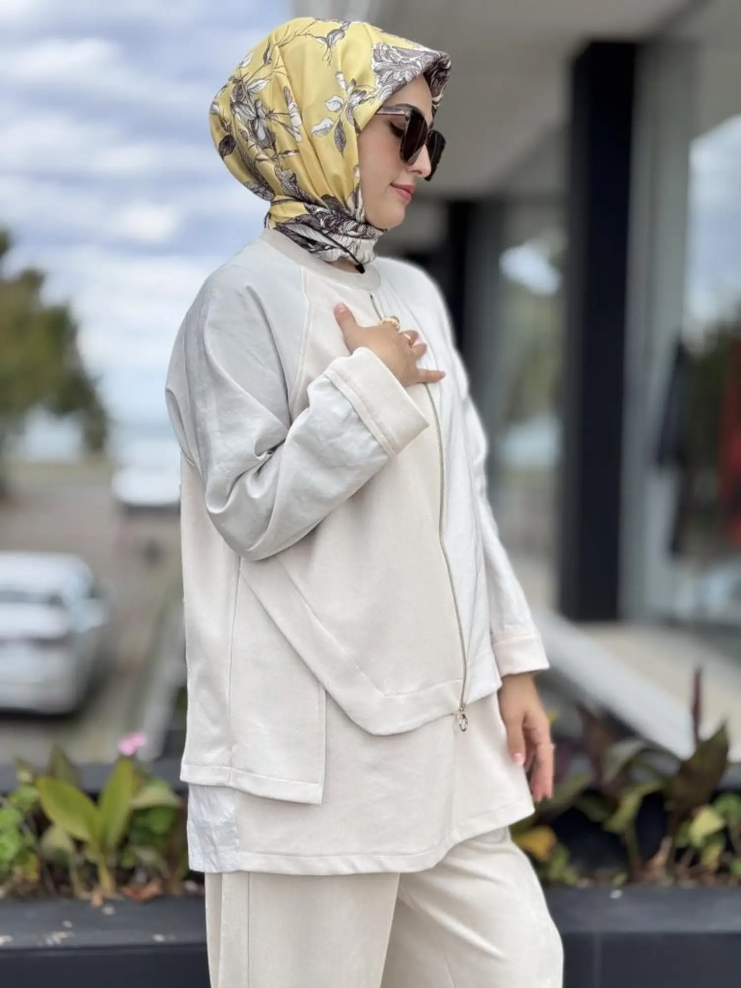 Ghisa Fermuar ve Paraşüt Kumaş Detaylı Nubuk Kap Pantolon Takım G4133