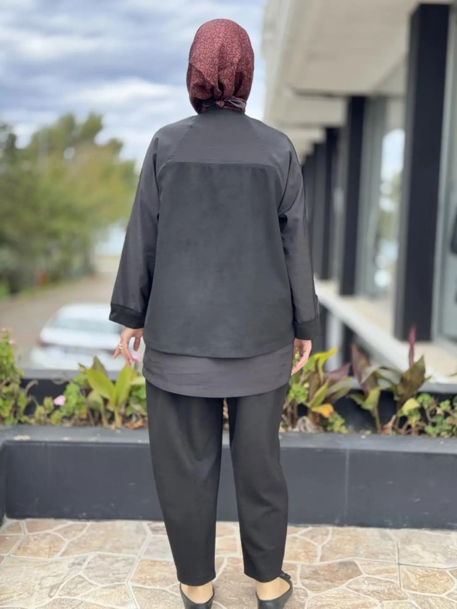 Ghisa Fermuar ve Paraşüt Kumaş Detaylı Nubuk Kap Pantolon Takım G4133