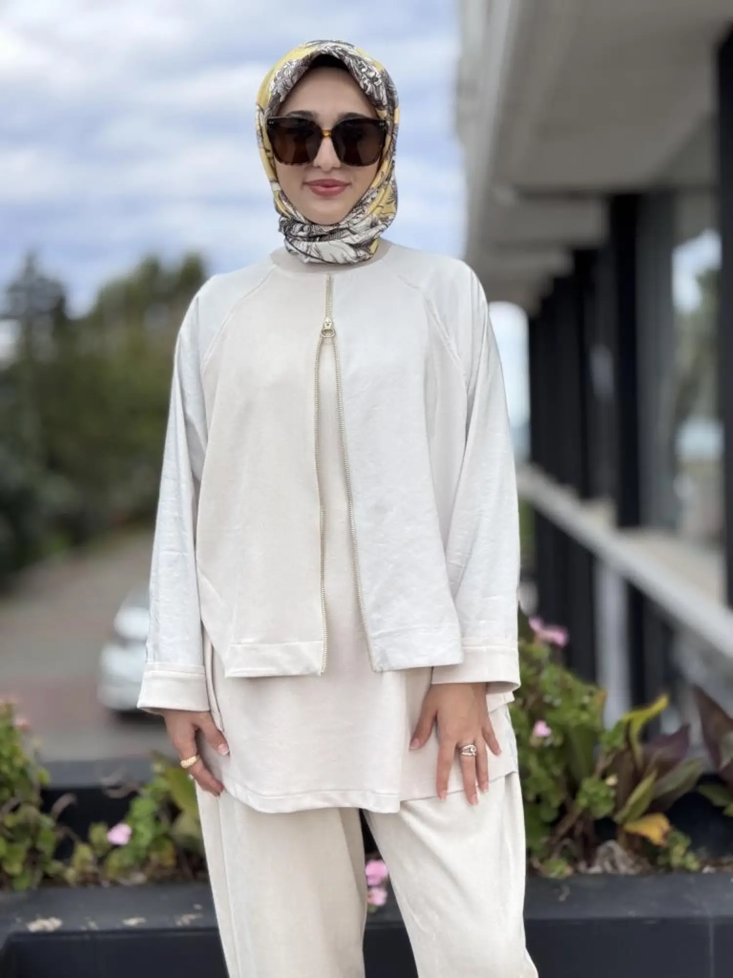 Ghisa Fermuar ve Paraşüt Kumaş Detaylı Nubuk Kap Pantolon Takım G4133