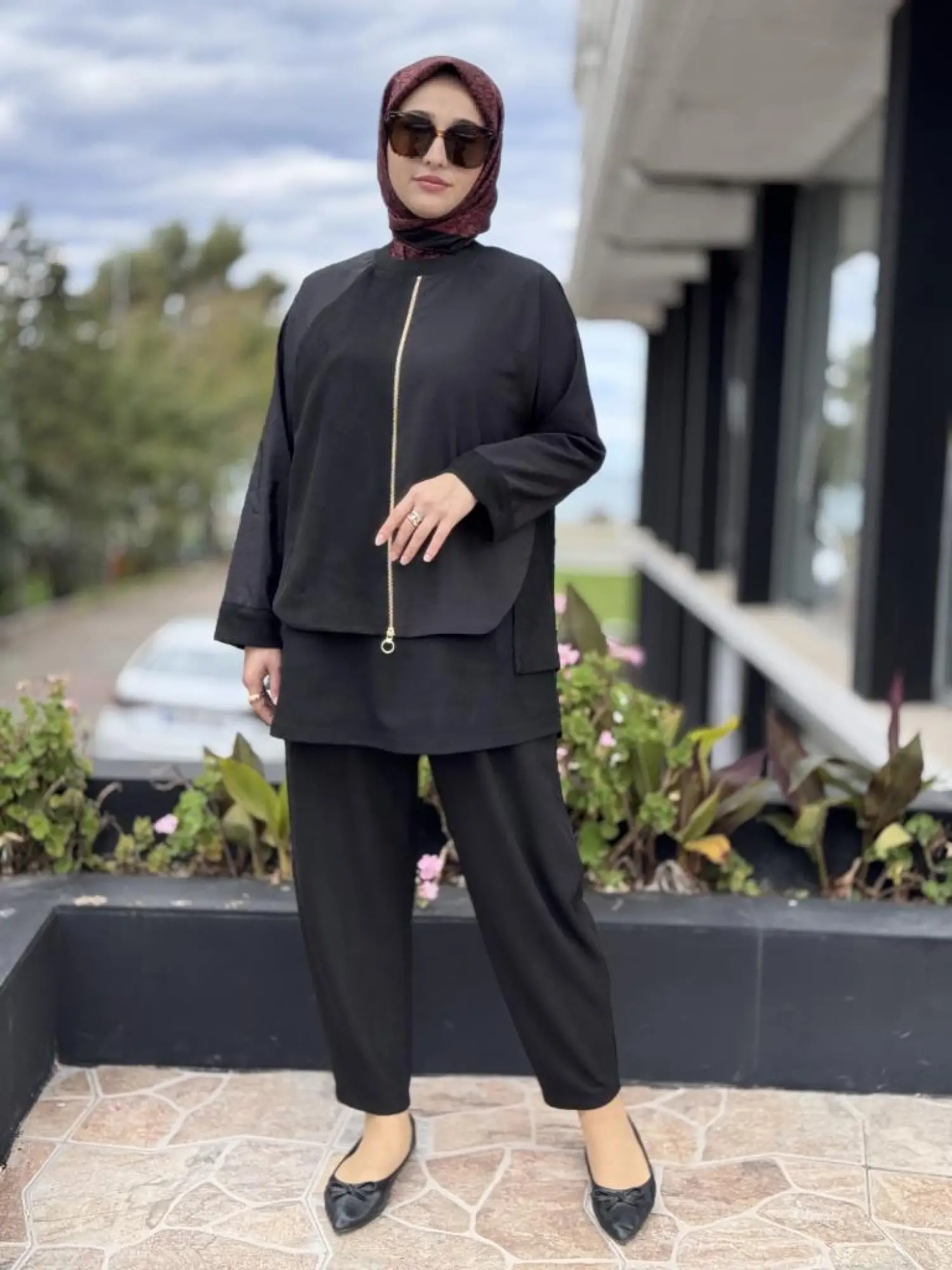 Ghisa Fermuar ve Paraşüt Kumaş Detaylı Nubuk Kap Pantolon Takım G4133