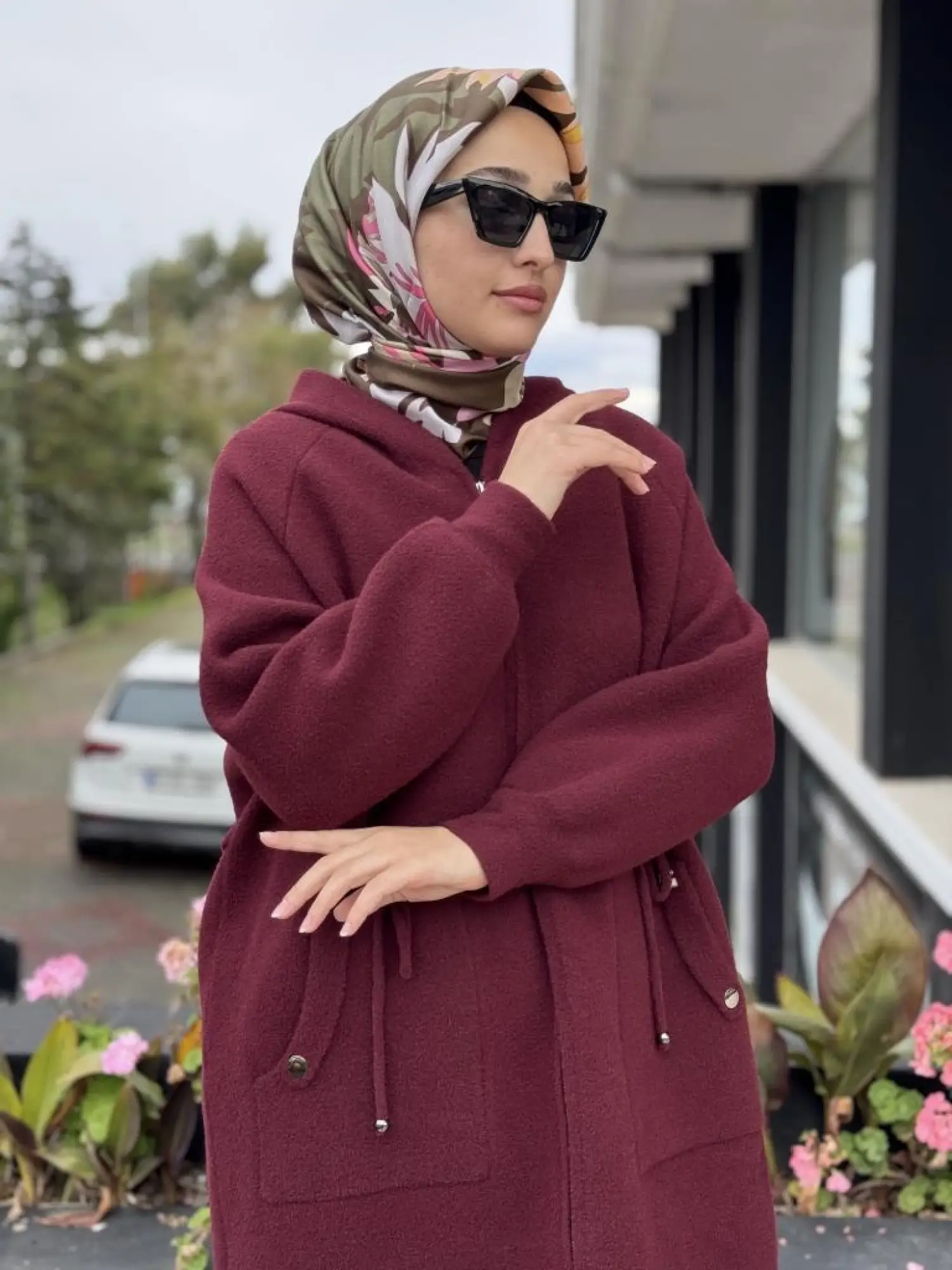 Ghisa Fermuarlı Kapüşonlu Kaban 6545