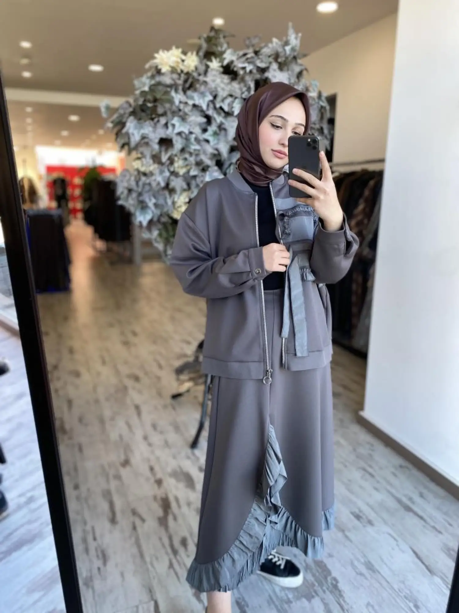 Ghisa Fırfır Detaylı Etek Ceket Takım 3024