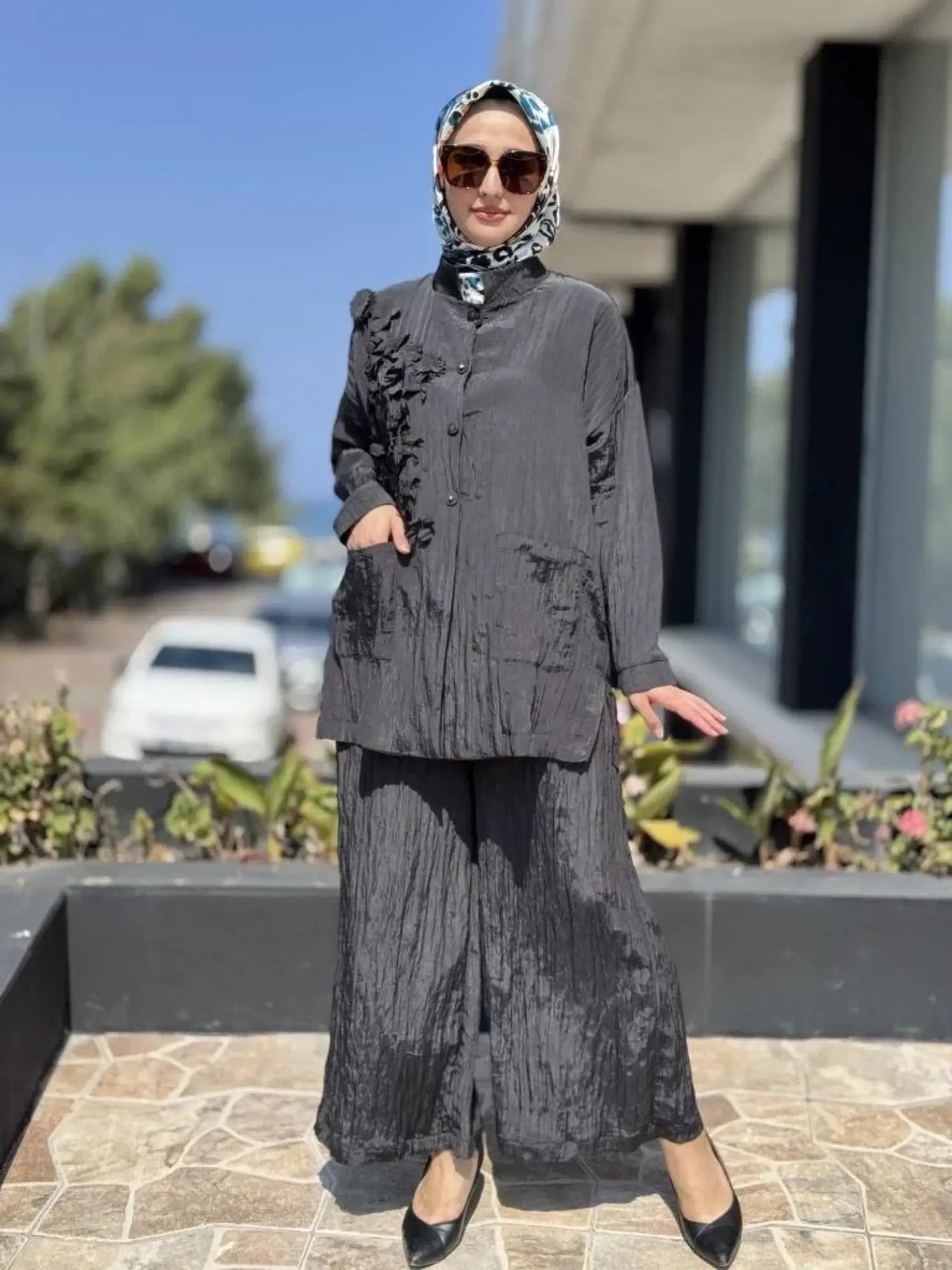 Ghisa Gögüs Detaylı Kraş Ceket Pantolon Takım 4064