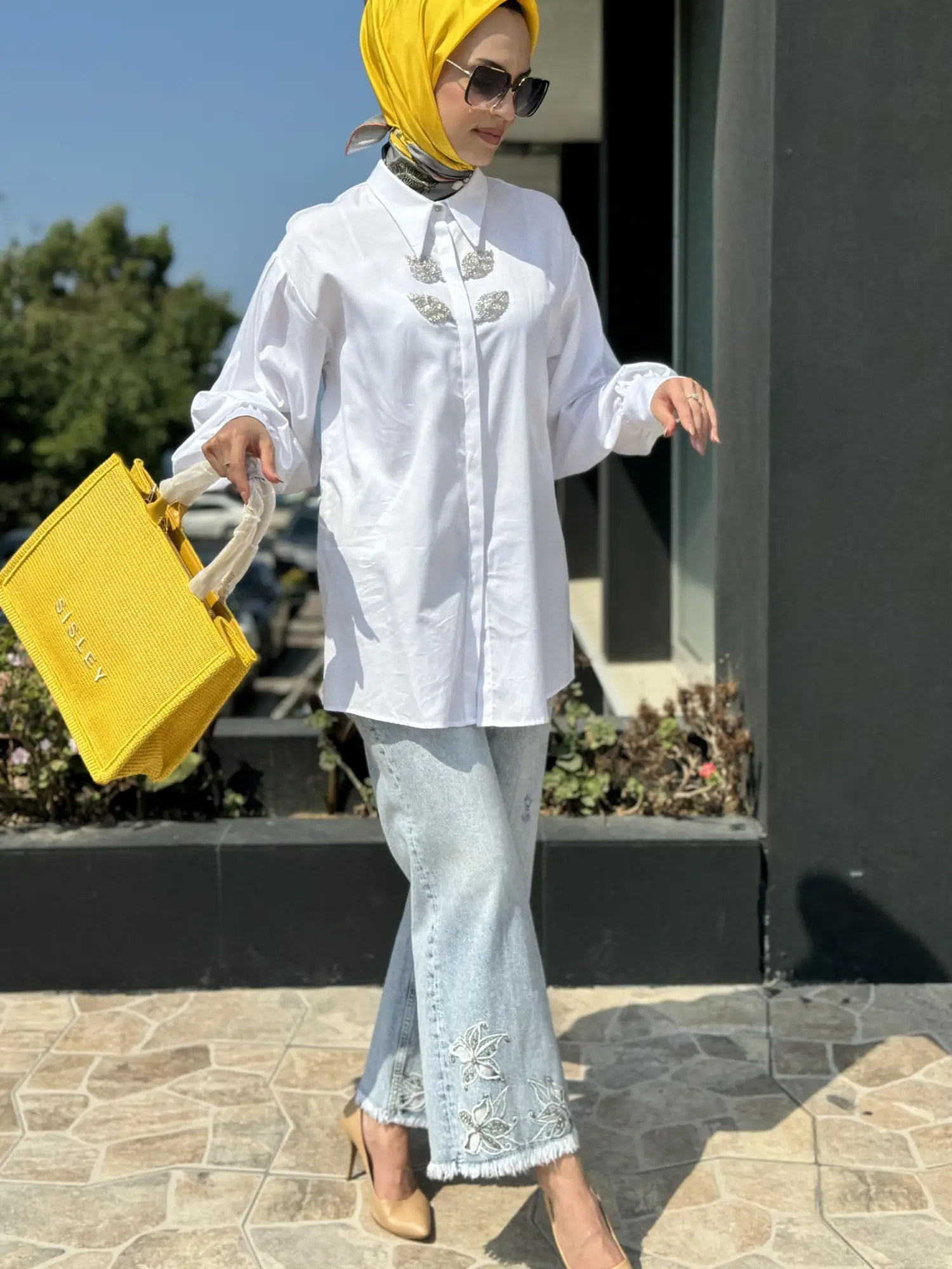 Ghisa Göğüs Ve Kol Detaylı Manişetli Poplin Gömlek 4525