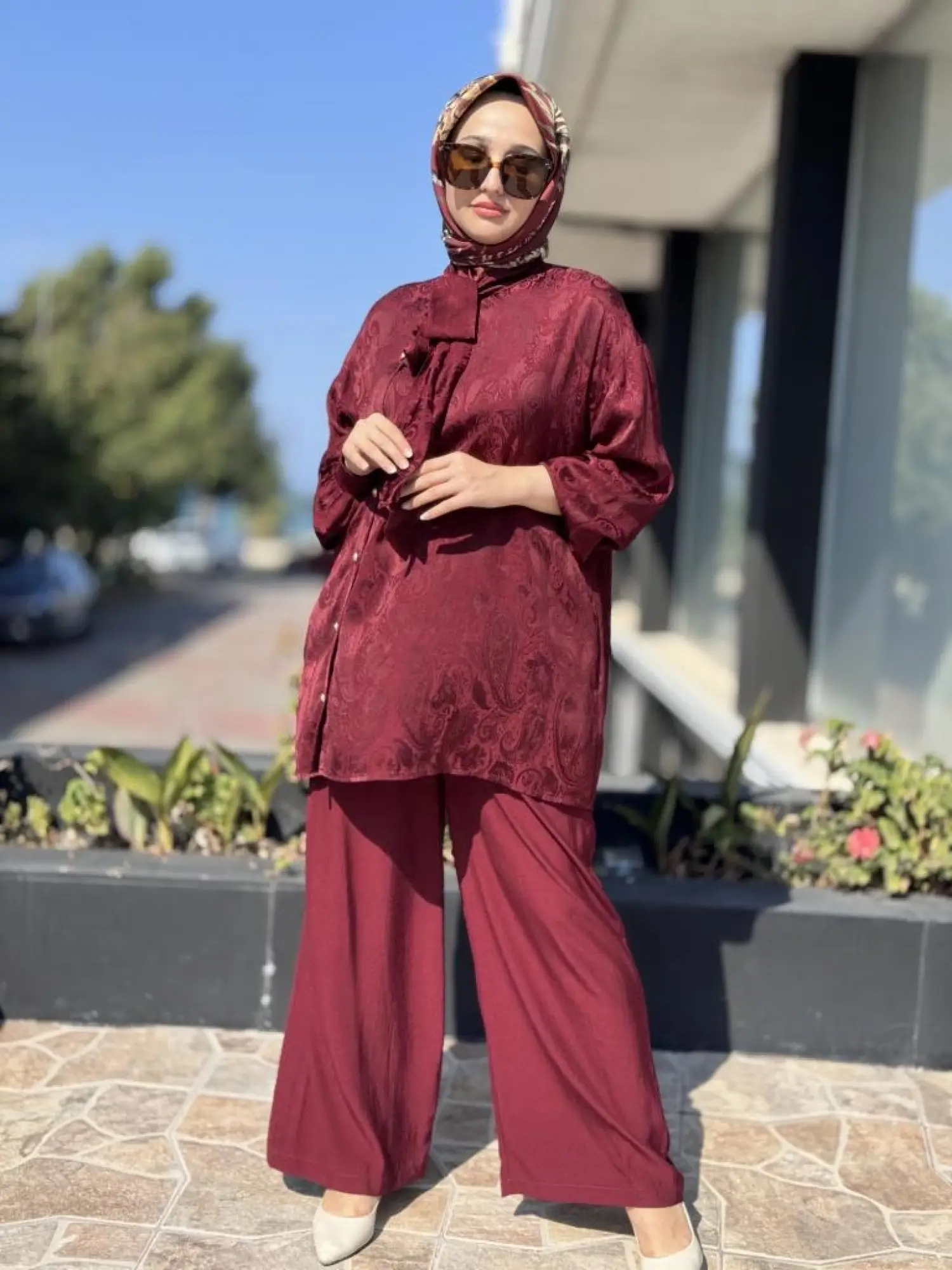 Ghisa Jakarlı Gömlek Pantolon Takım G4126