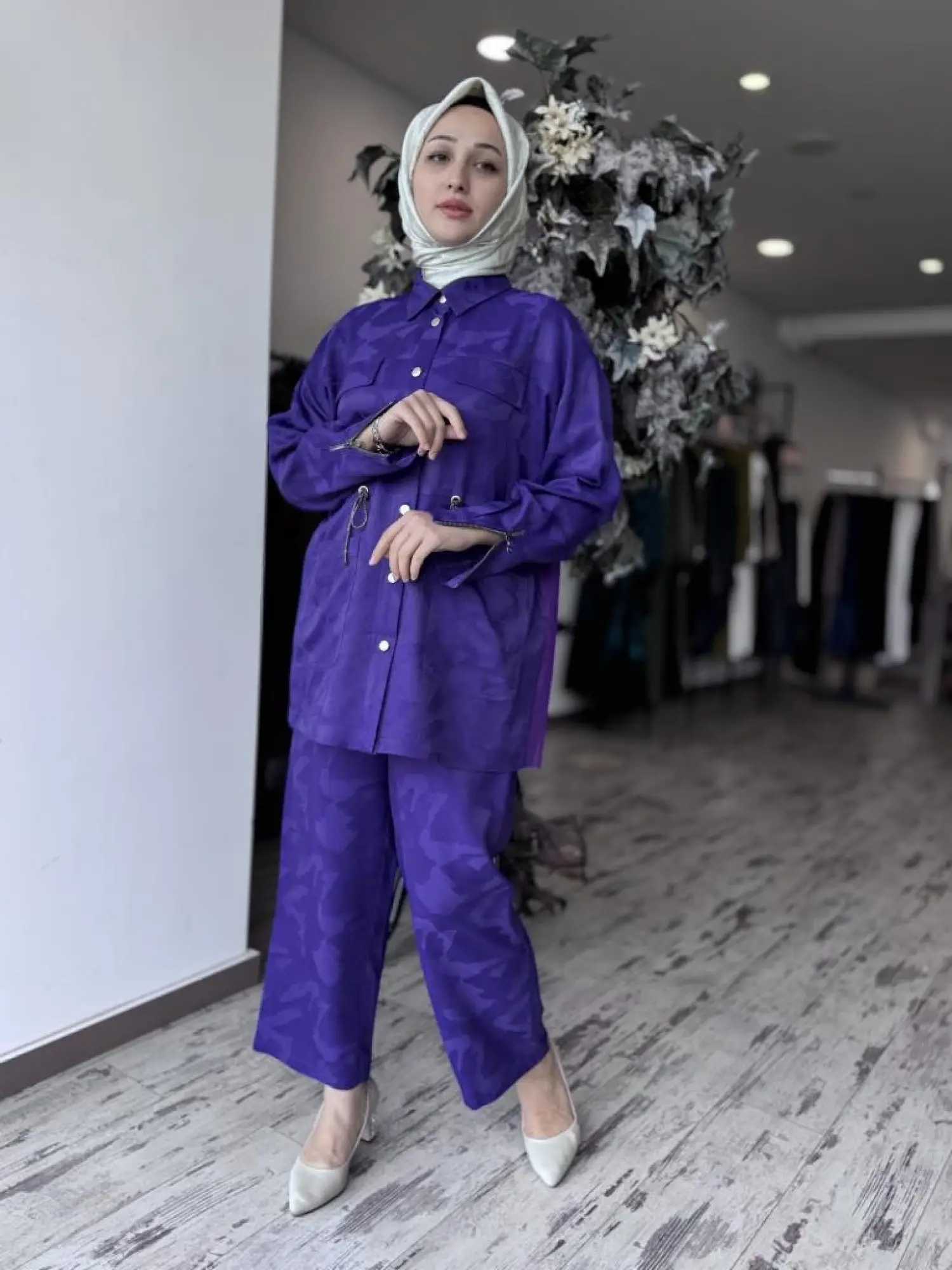 Ghisa Kamuflaj Desen Çıtçıtlı Ceket Pantolon Takım 4082