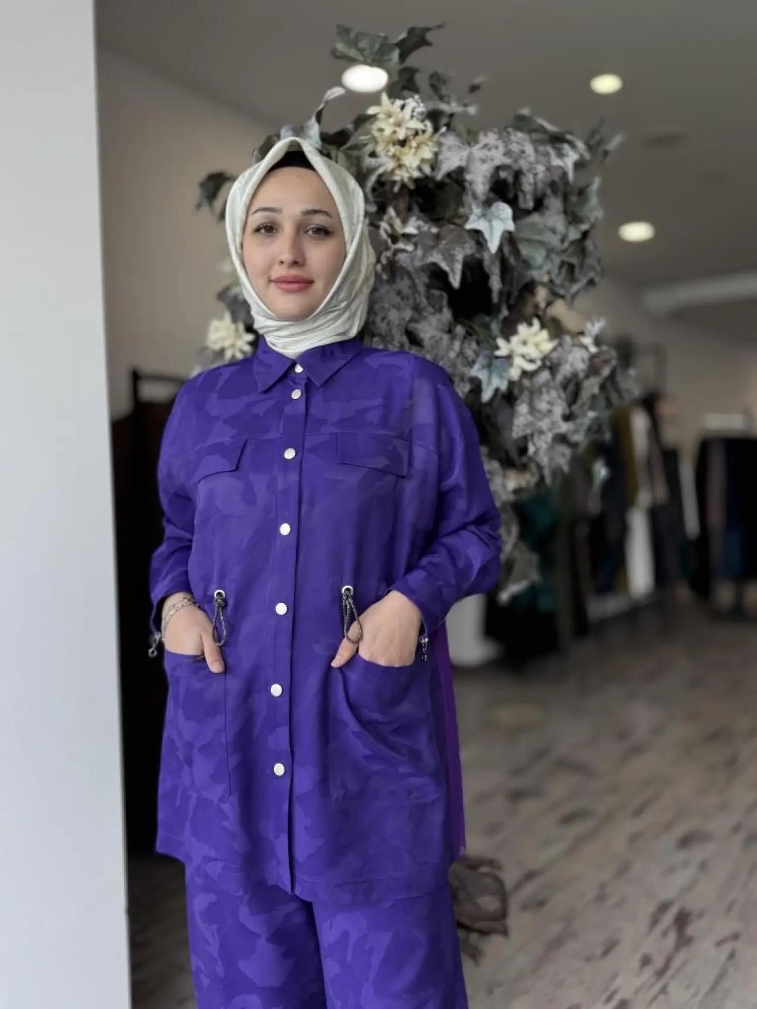 Ghisa Kamuflaj Desen Çıtçıtlı Ceket Pantolon Takım 4082