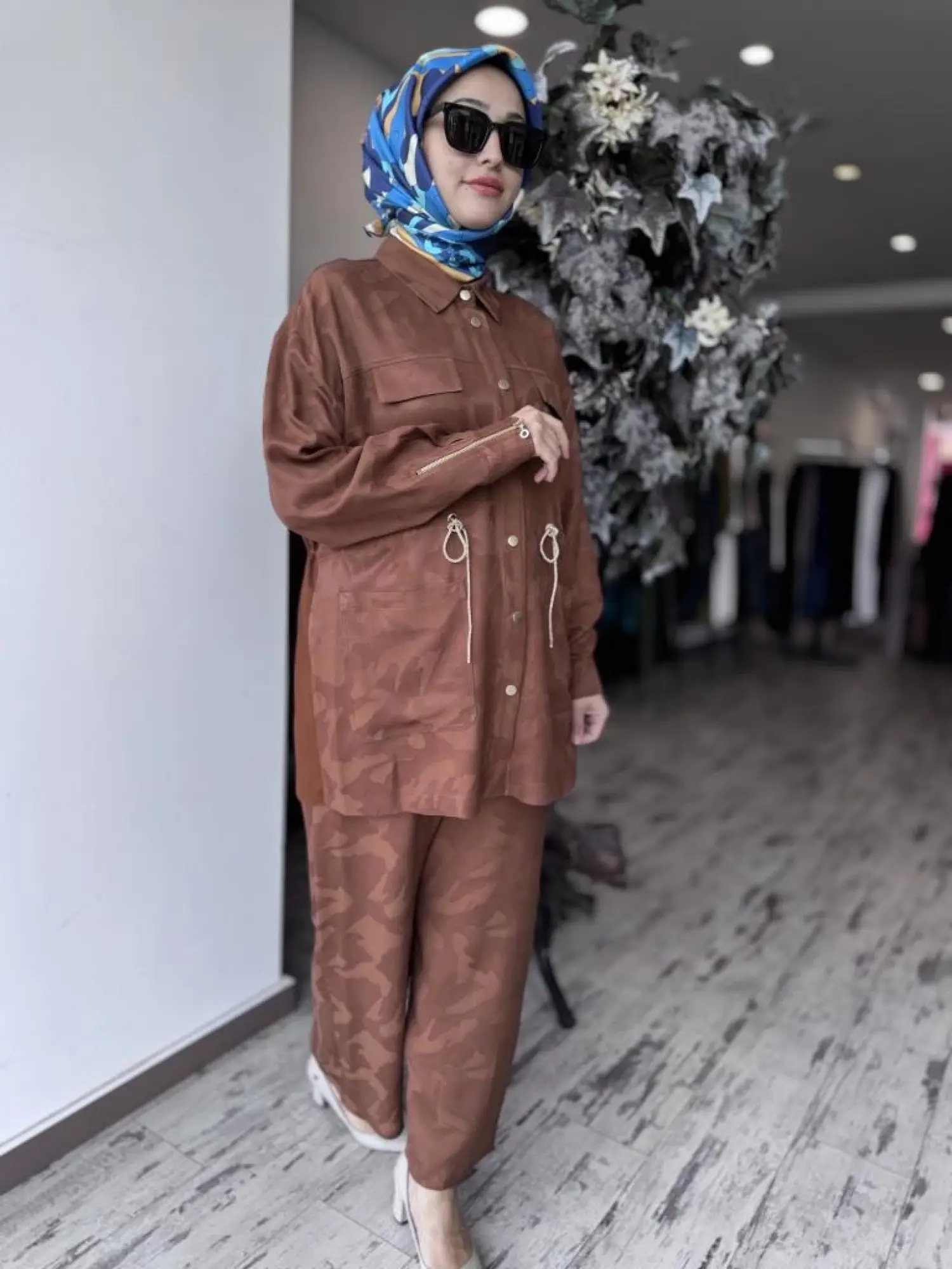 Ghisa Kamuflaj Desen Çıtçıtlı Ceket Pantolon Takım 4082