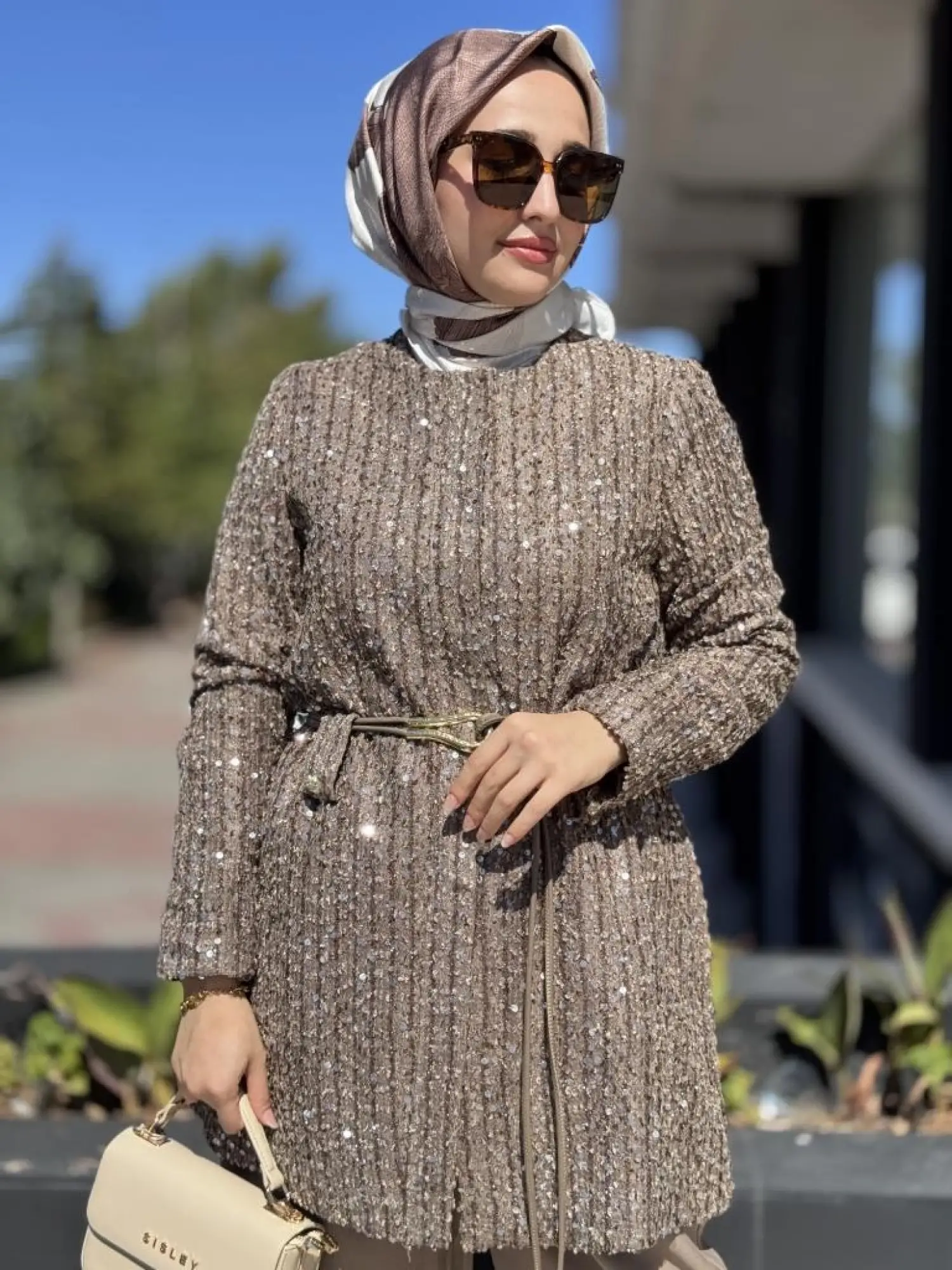 Ghisa Kemer Detaylı Payetli Ceket Pantolon Takım 3198