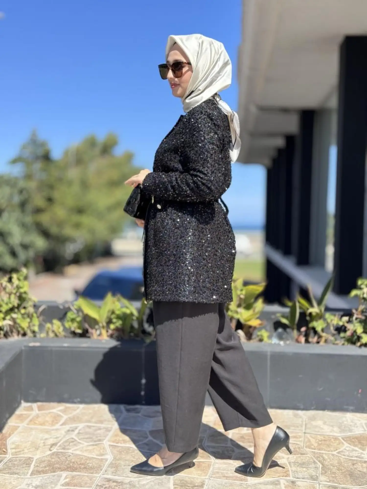 Ghisa Kemer Detaylı Payetli Ceket Pantolon Takım 3198