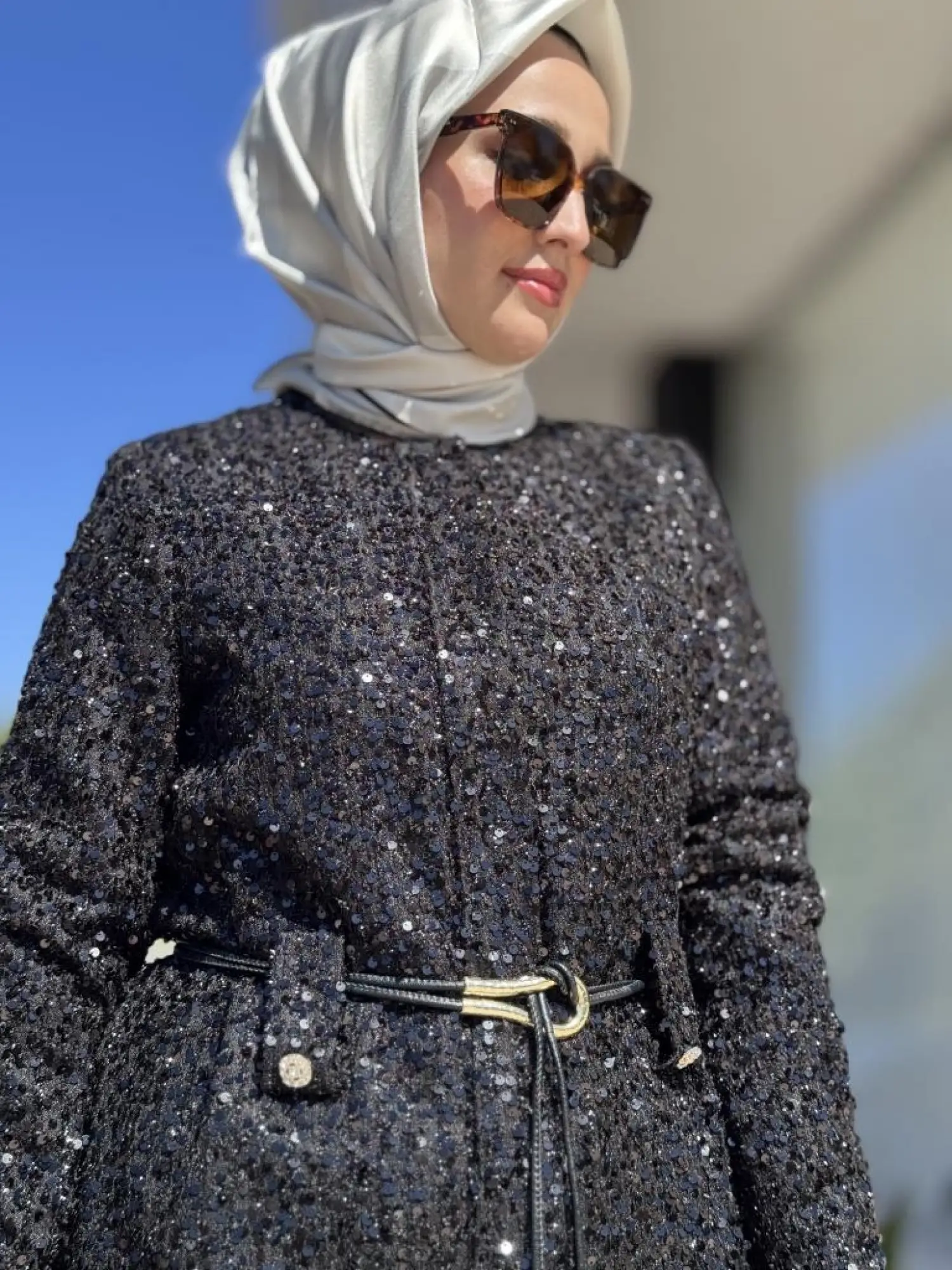 Ghisa Kemer Detaylı Payetli Ceket Pantolon Takım 3198