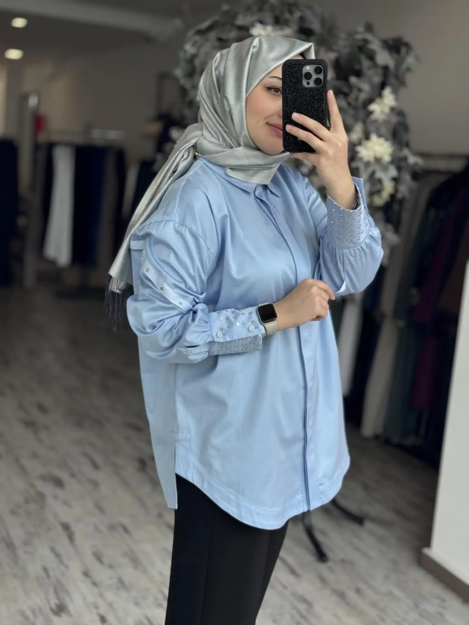 Ghisa Kolları Kuşgözü Detaylı Poplin Gömlek G4849