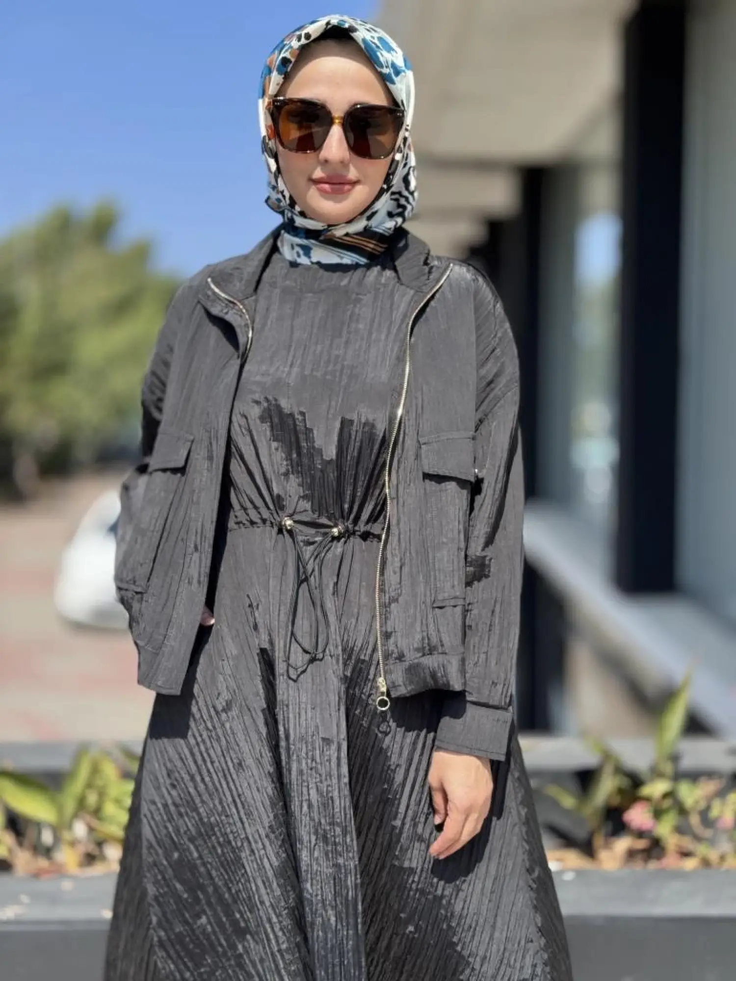 Ghisa Kraşlı Kolsuz Elbise Ceket Takım 3196