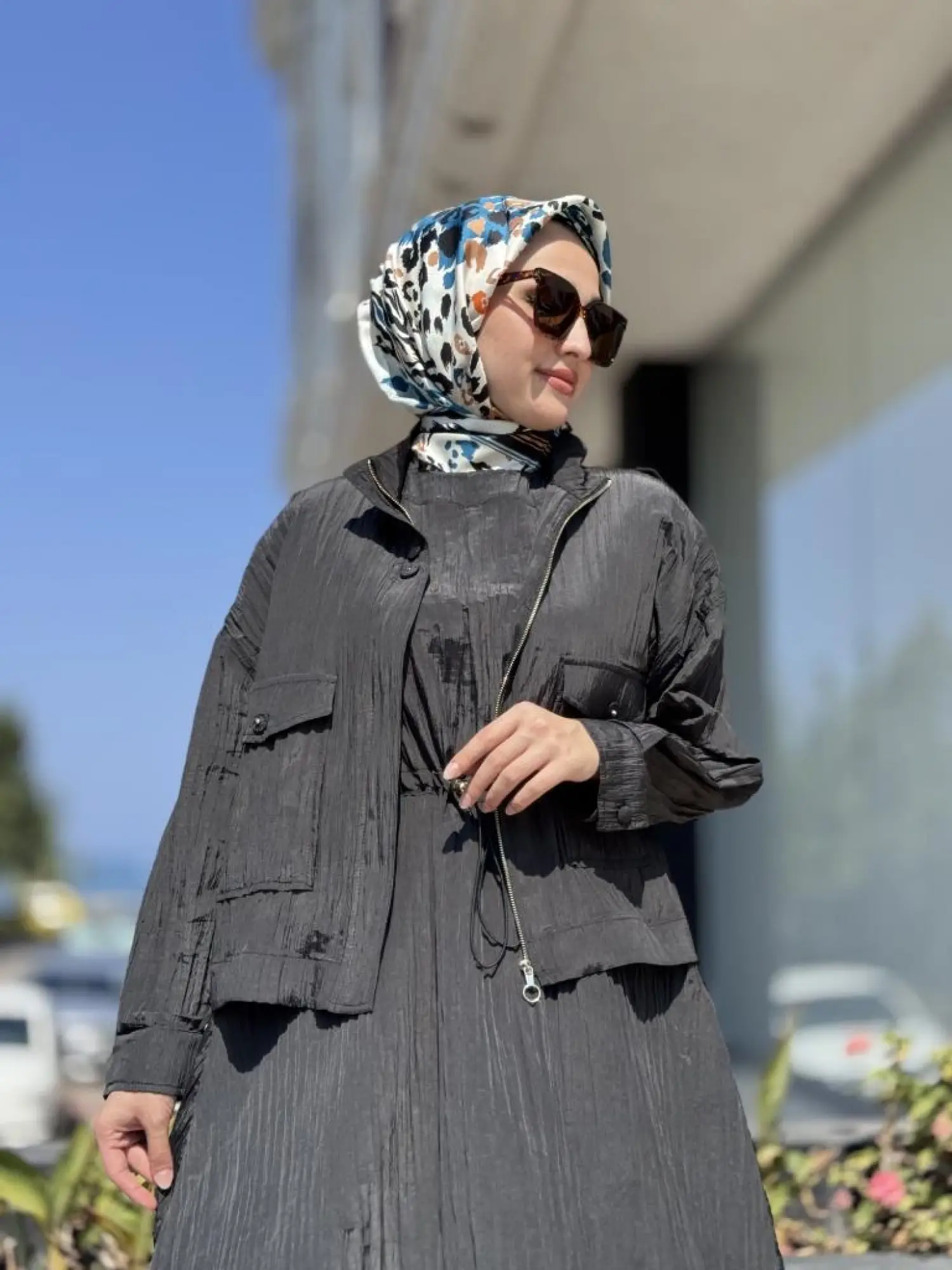 Ghisa Kraşlı Kolsuz Elbise Ceket Takım 3196