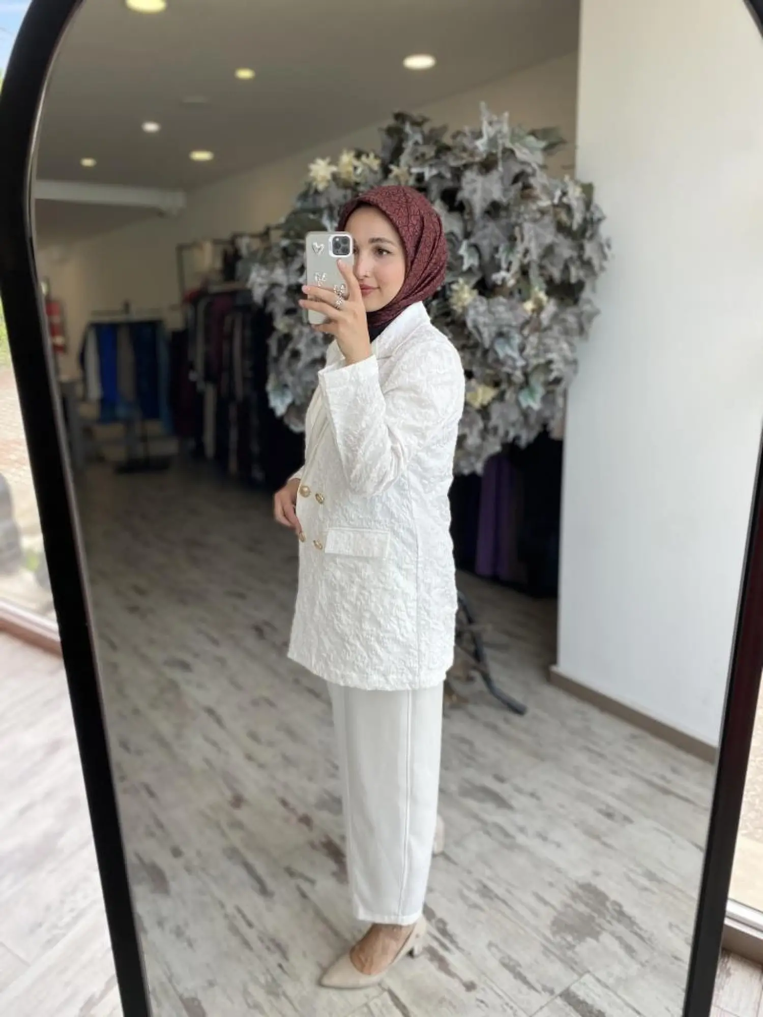 Ghisa Kruvaze Brokar Ceket Saten Pantolon Takım 3110