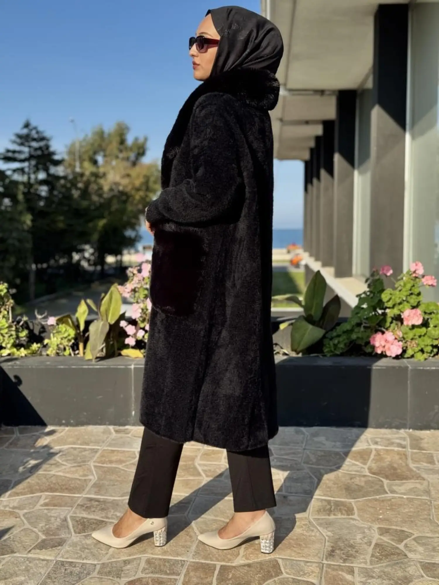 Ghisa Kürk Detaylı Düğmeli Angora Kaban 24111