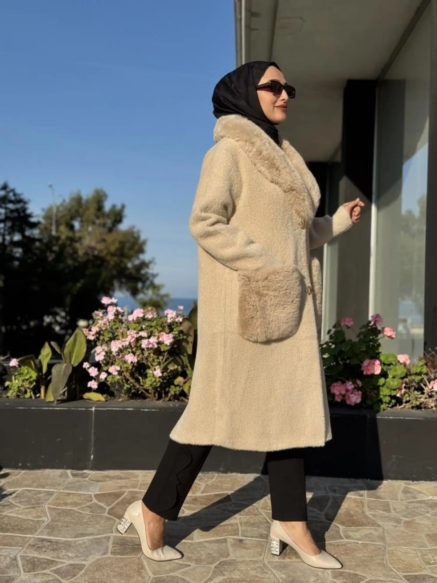 Ghisa Kürk Detaylı Düğmeli Angora Kaban 24111