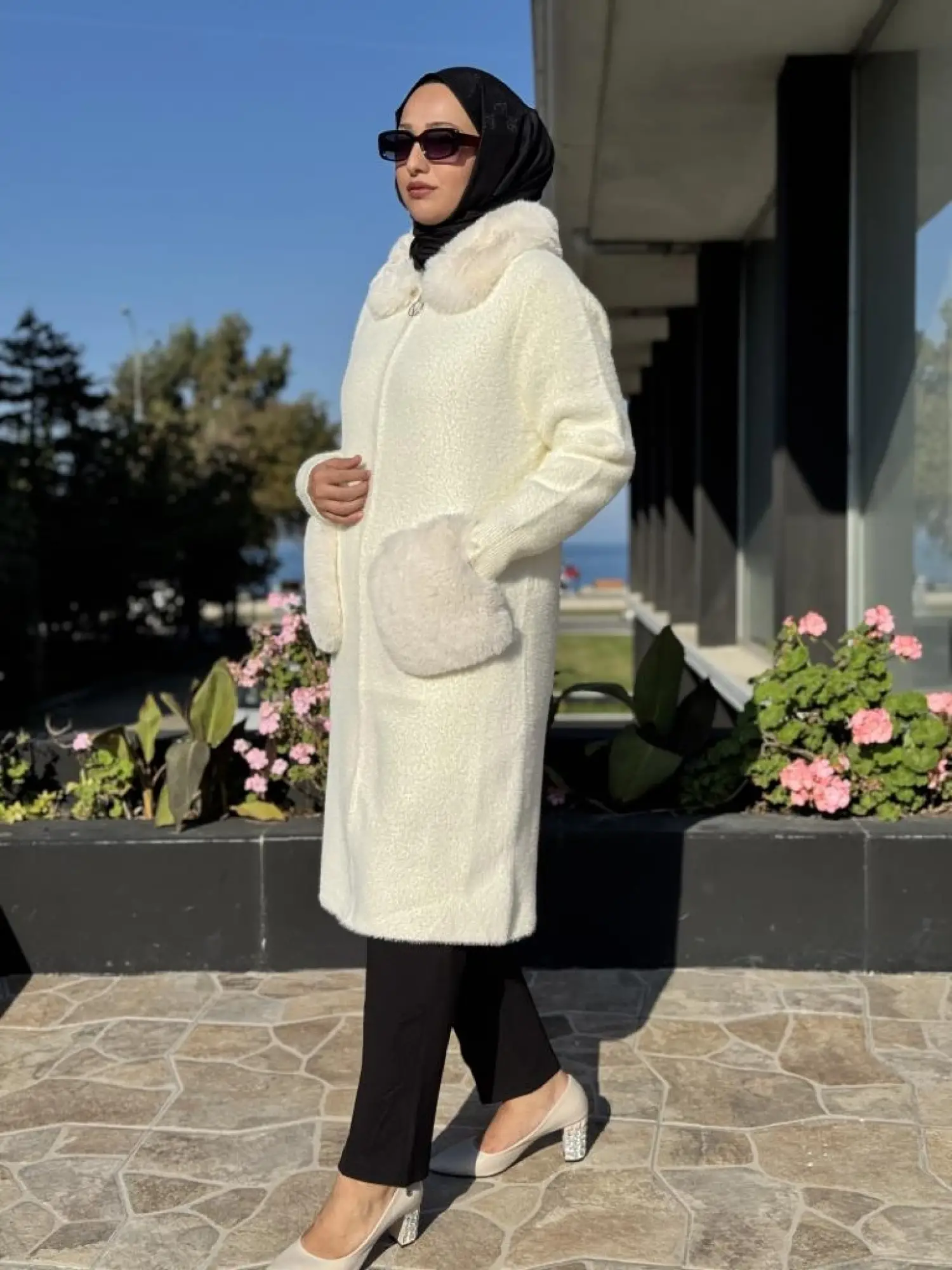 Ghisa Kürk Detaylı Fermuarlı Angora Kaban 2436