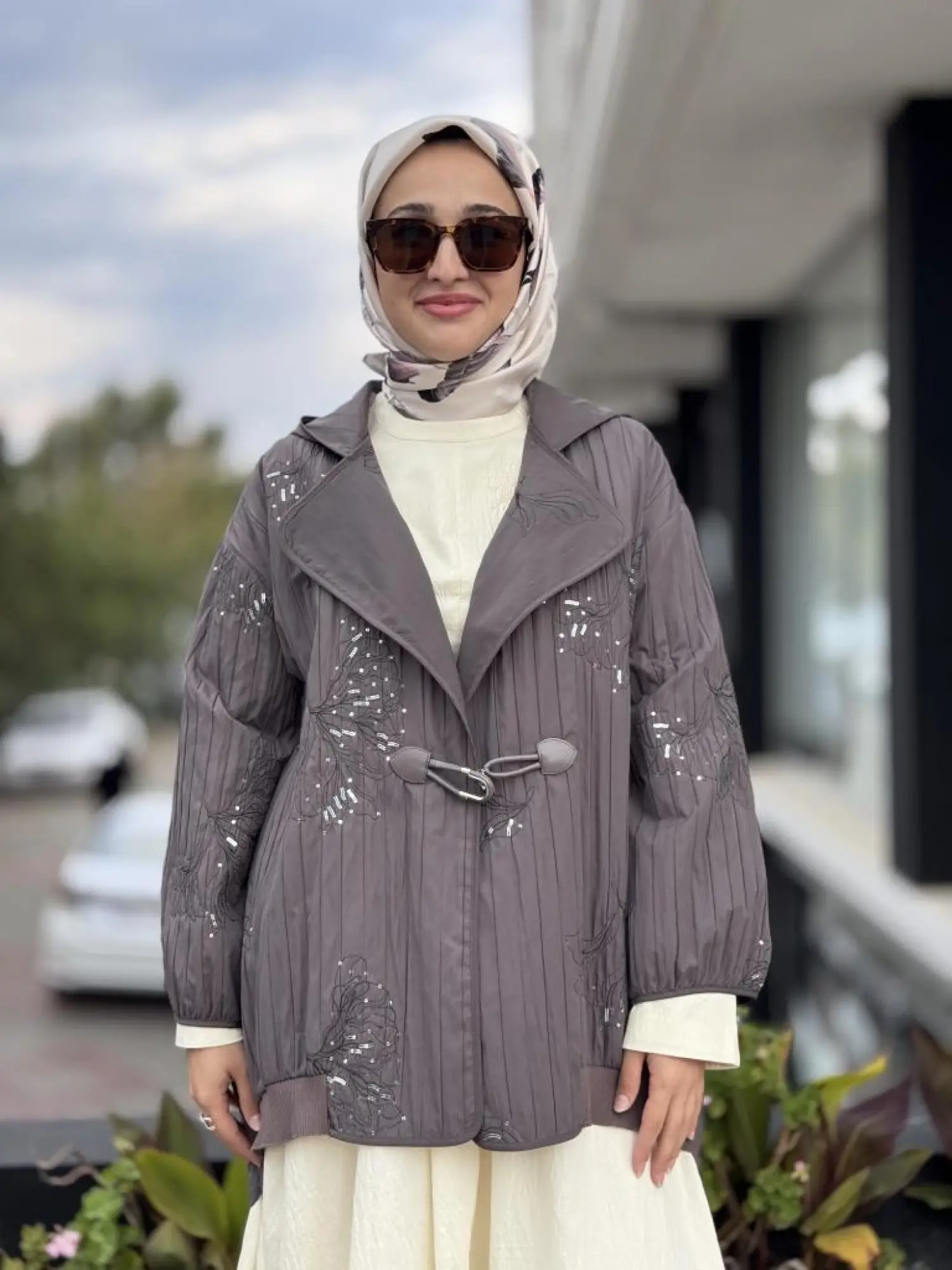 Ghisa Nakış Ve Payet İşlemeli Kapüşonlu Ceket 3197