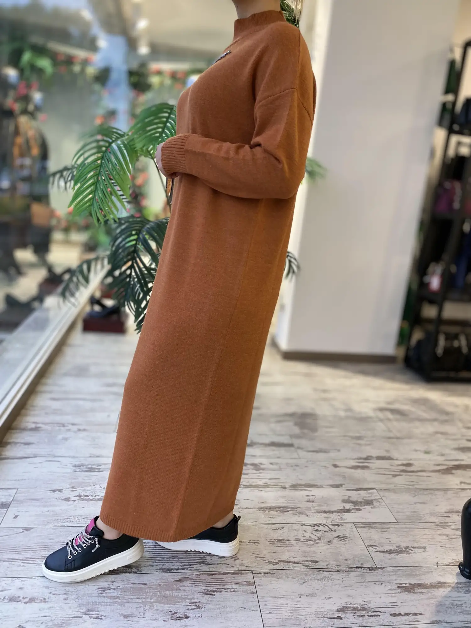 Ghisa Omuzu Taşlı Triko Elbise G4429