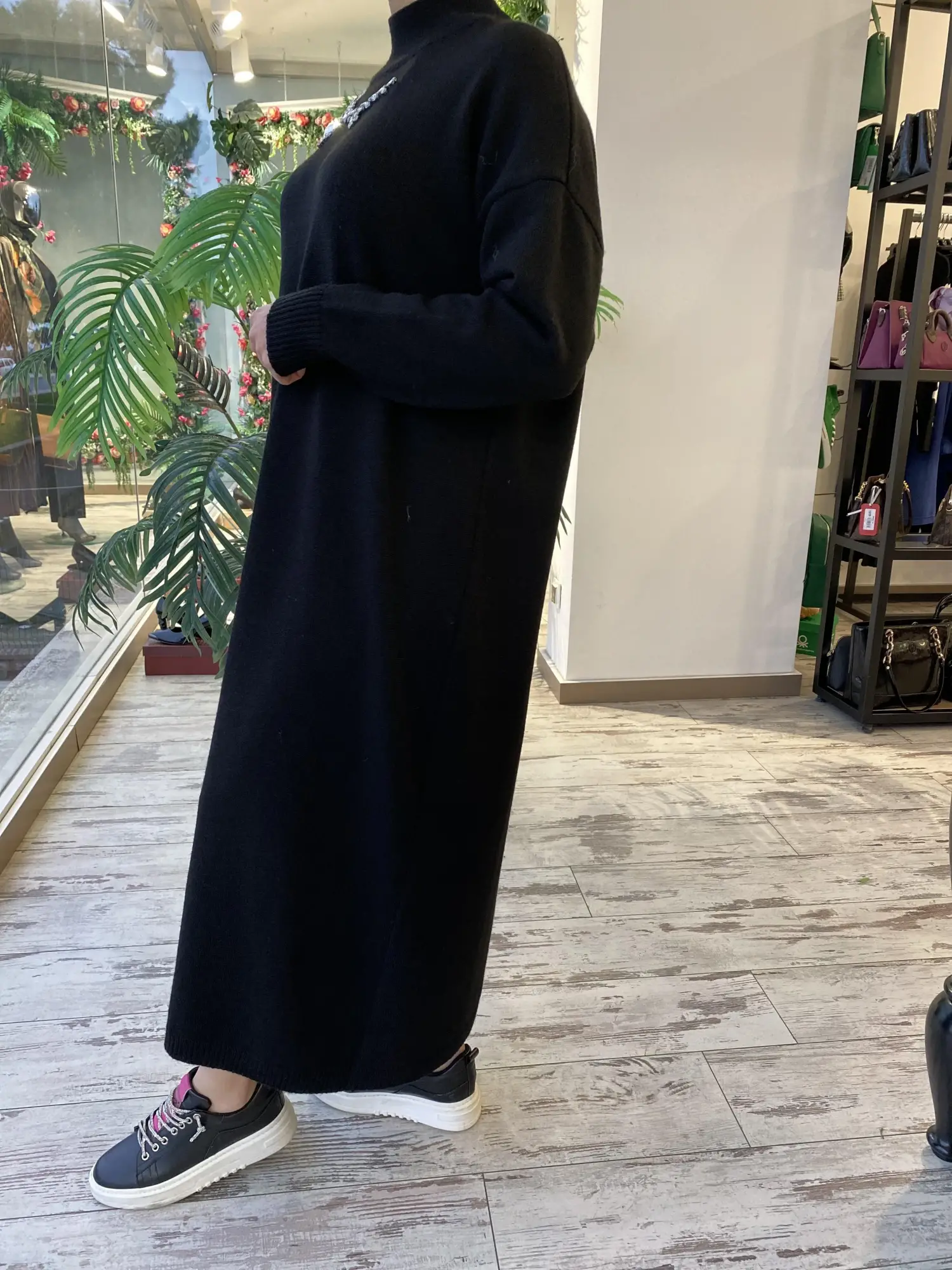 Ghisa Omuzu Taşlı Triko Elbise G4429