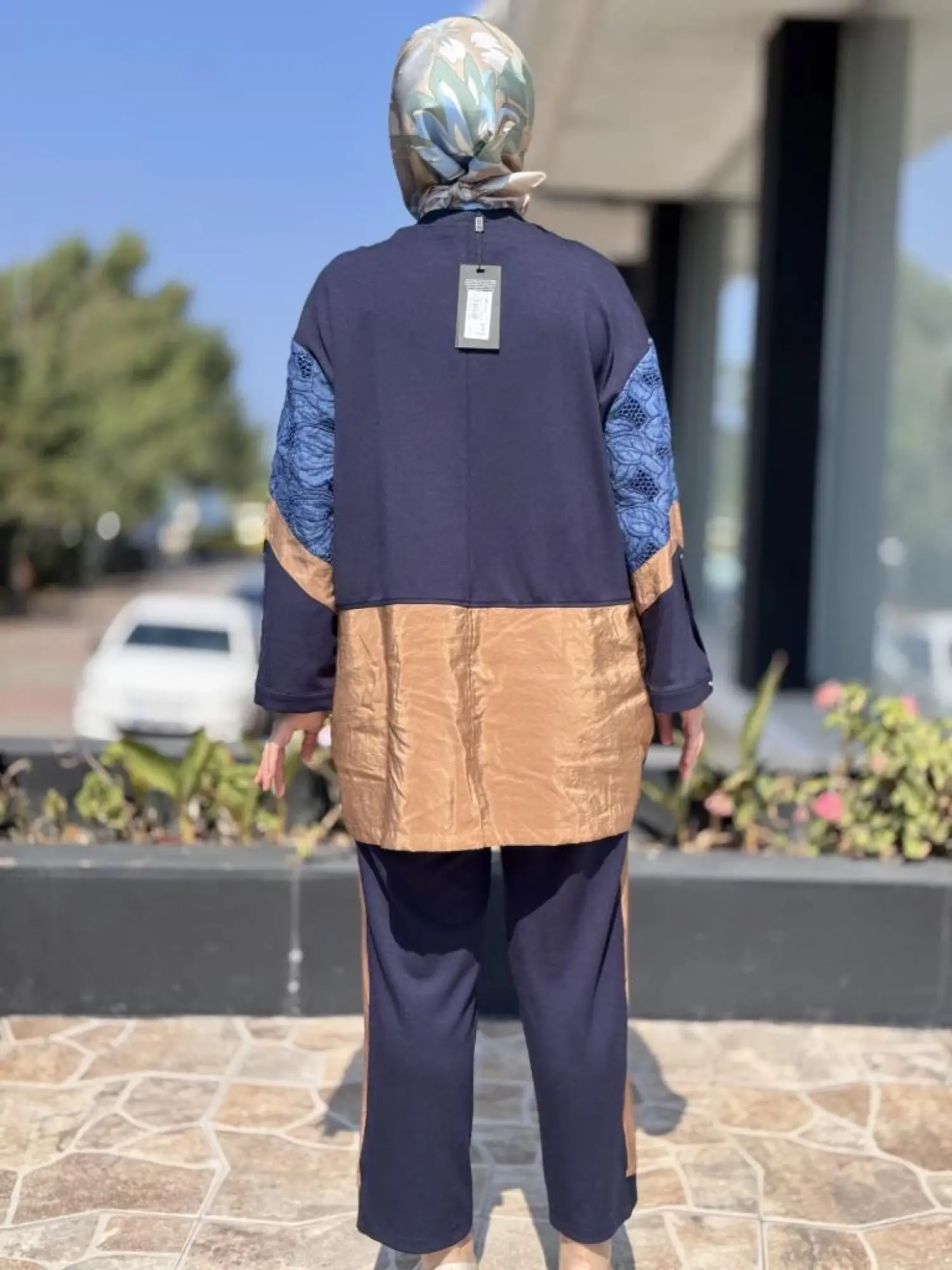 Ghisa Parça Kumaş Detaylı Tunik Pantolon Takım 4025