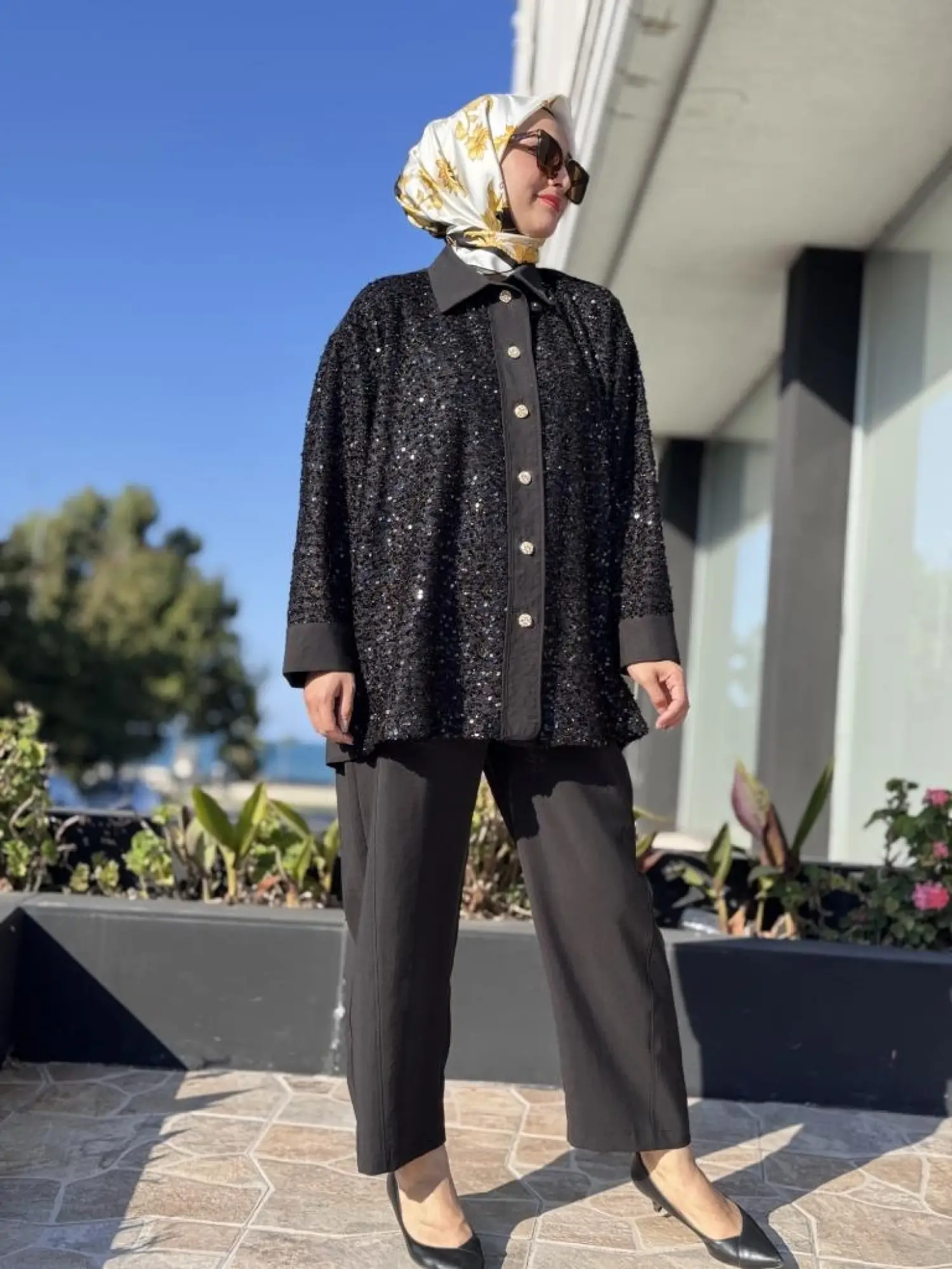 Ghisa Payet Detaylı Gömlek Pantolon Takım 4065