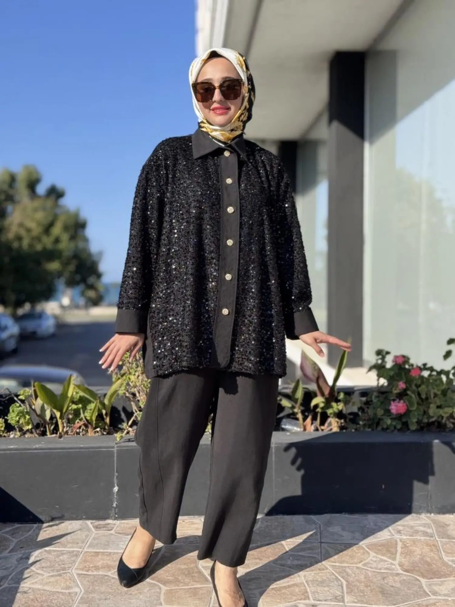 Ghisa Payet Detaylı Gömlek Pantolon Takım 4065