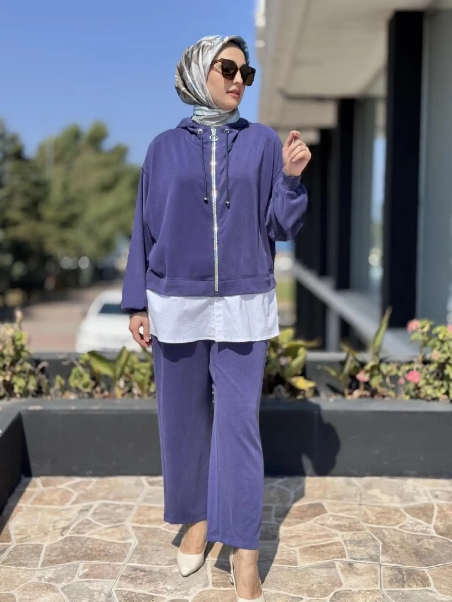 Ghisa Poplin Detaylı Fermuarlı Kap Pantolon Takım 4068