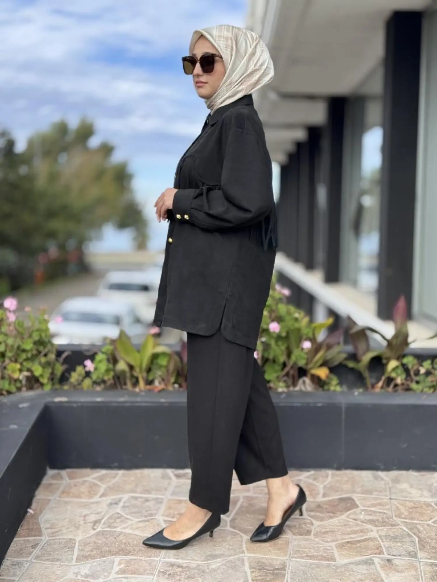 Ghisa Püskül ve Gold Düğme Detaylı Süet Gömlek Pantolon Takım G4119