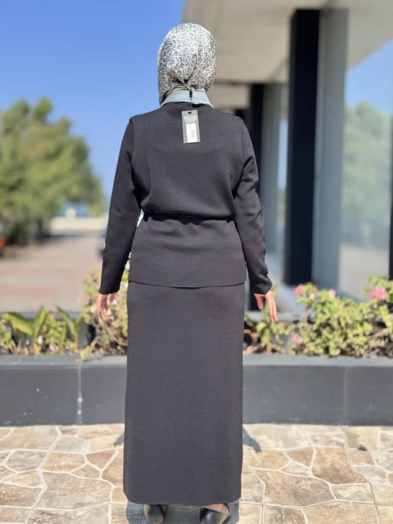 Ghisa Seyyar Yaka Detaylı Triko Etekli Takım 4040