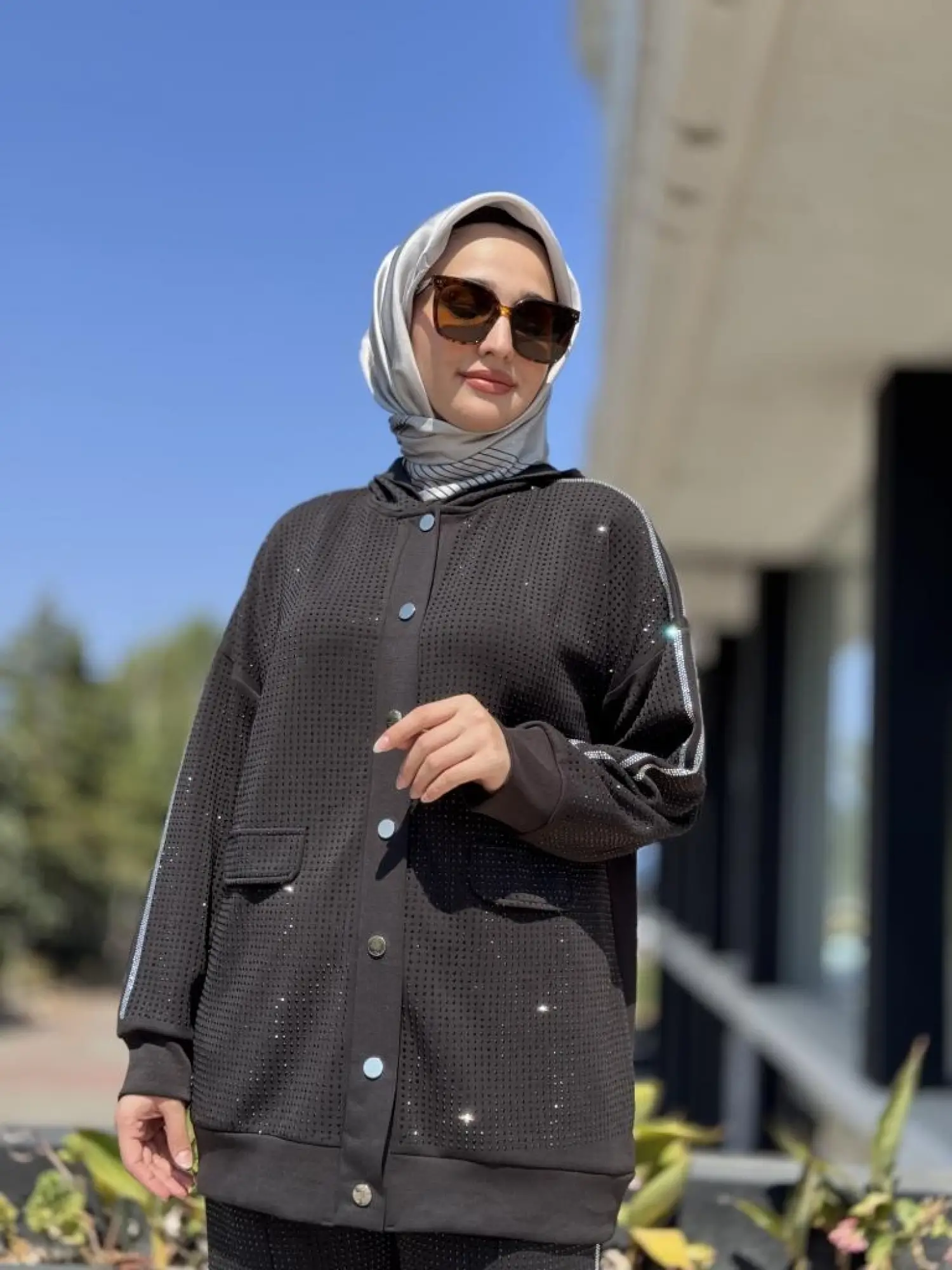 Ghisa Taş Detaylı Kap Pantolon Takım 2451