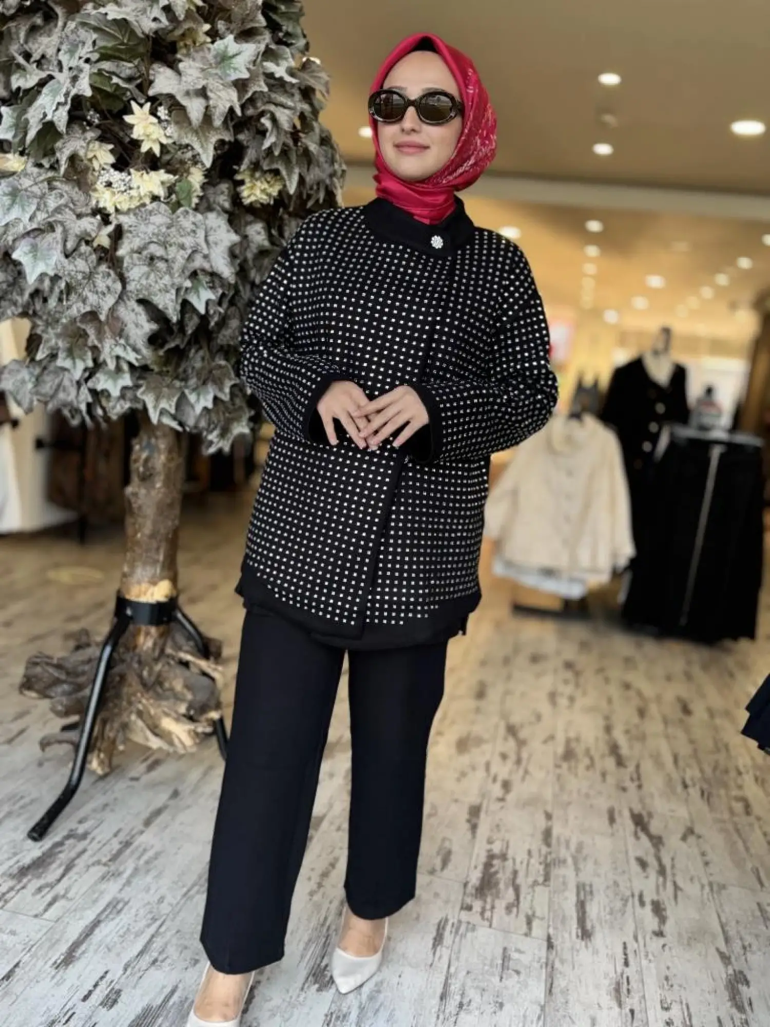 Ghisa Taşlı Triko Ceket / Pantolon Takım 3988