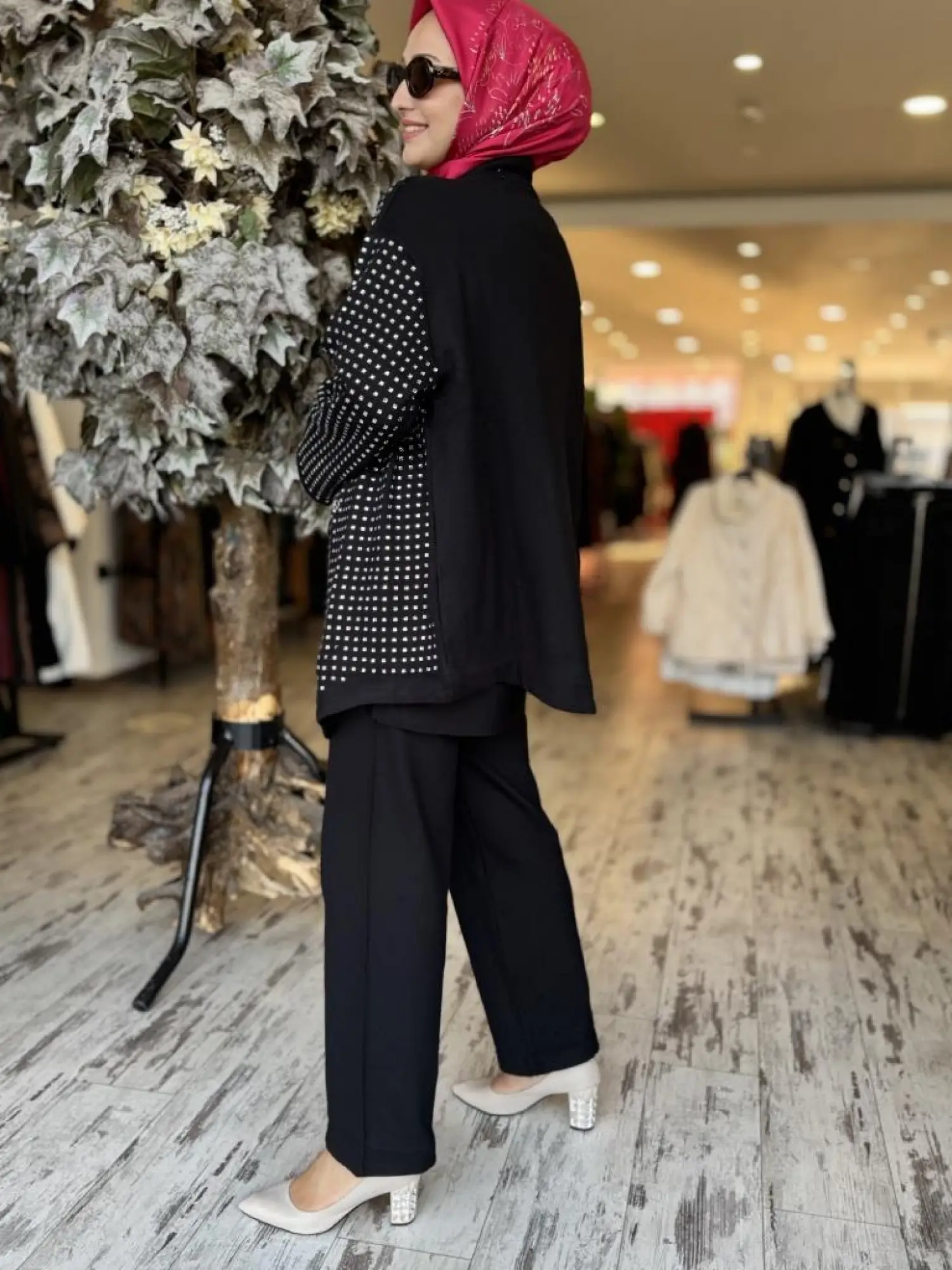 Ghisa Taşlı Triko Ceket / Pantolon Takım 3988