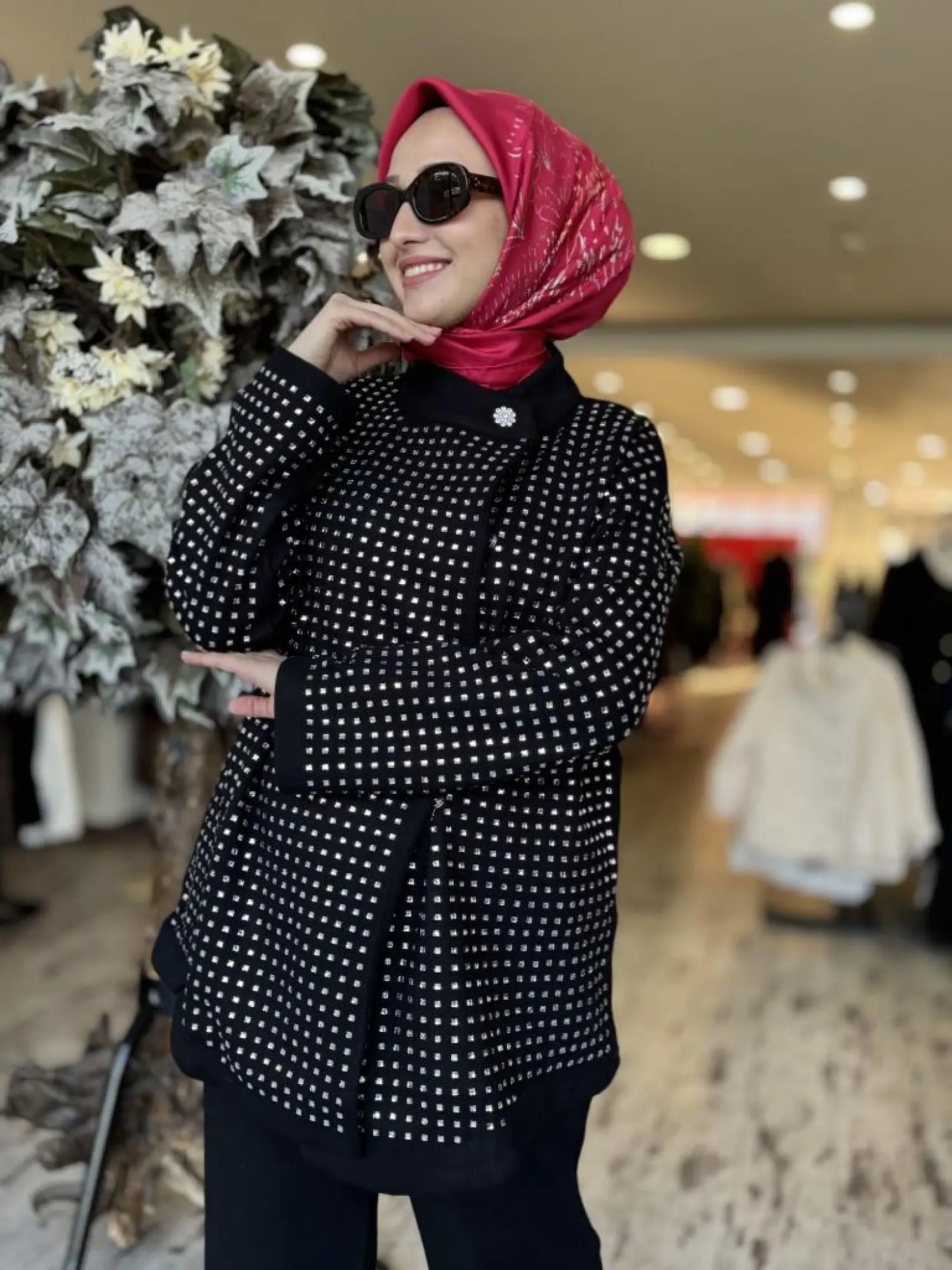 Ghisa Taşlı Triko Ceket / Pantolon Takım 3988