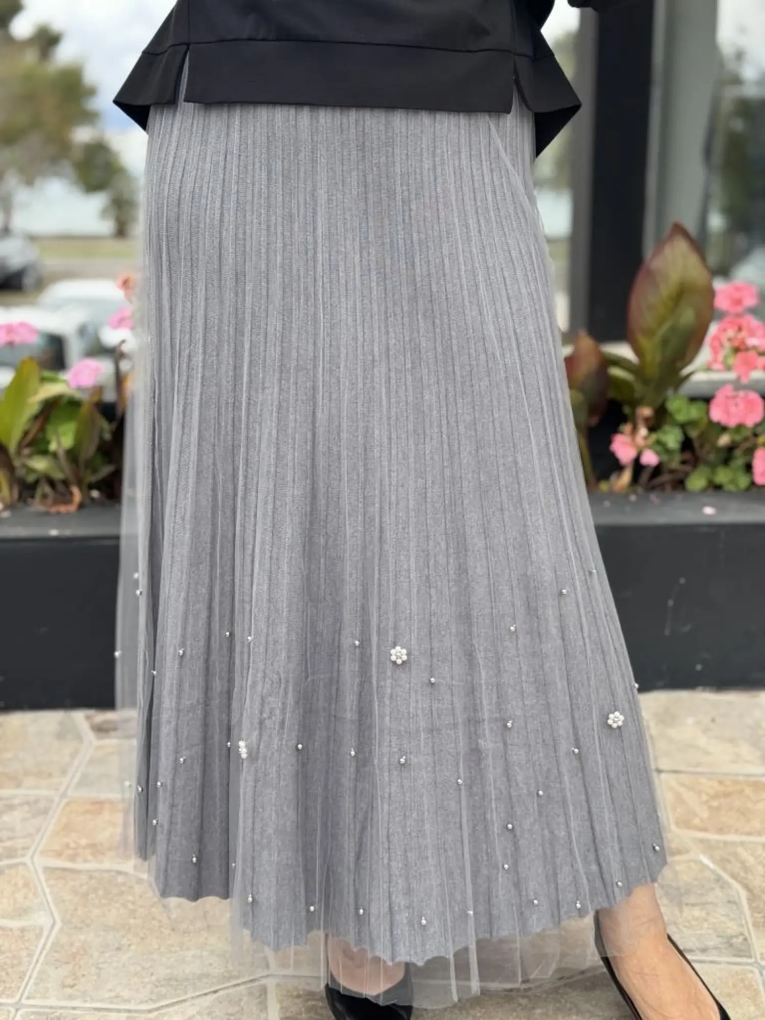 Ghisa Triko Kumaş Mixli Tütü Etek G5343