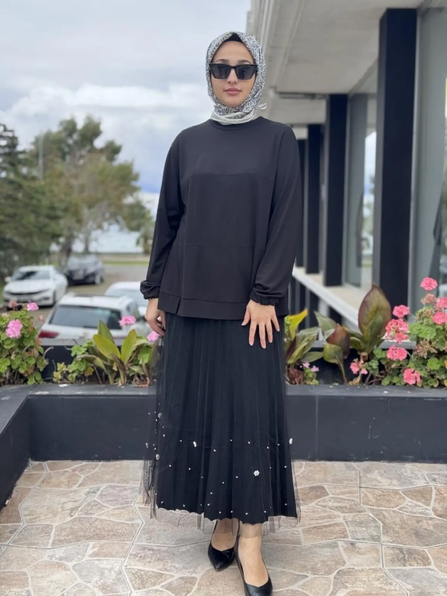 Ghisa Triko Kumaş Mixli Tütü Etek G5343