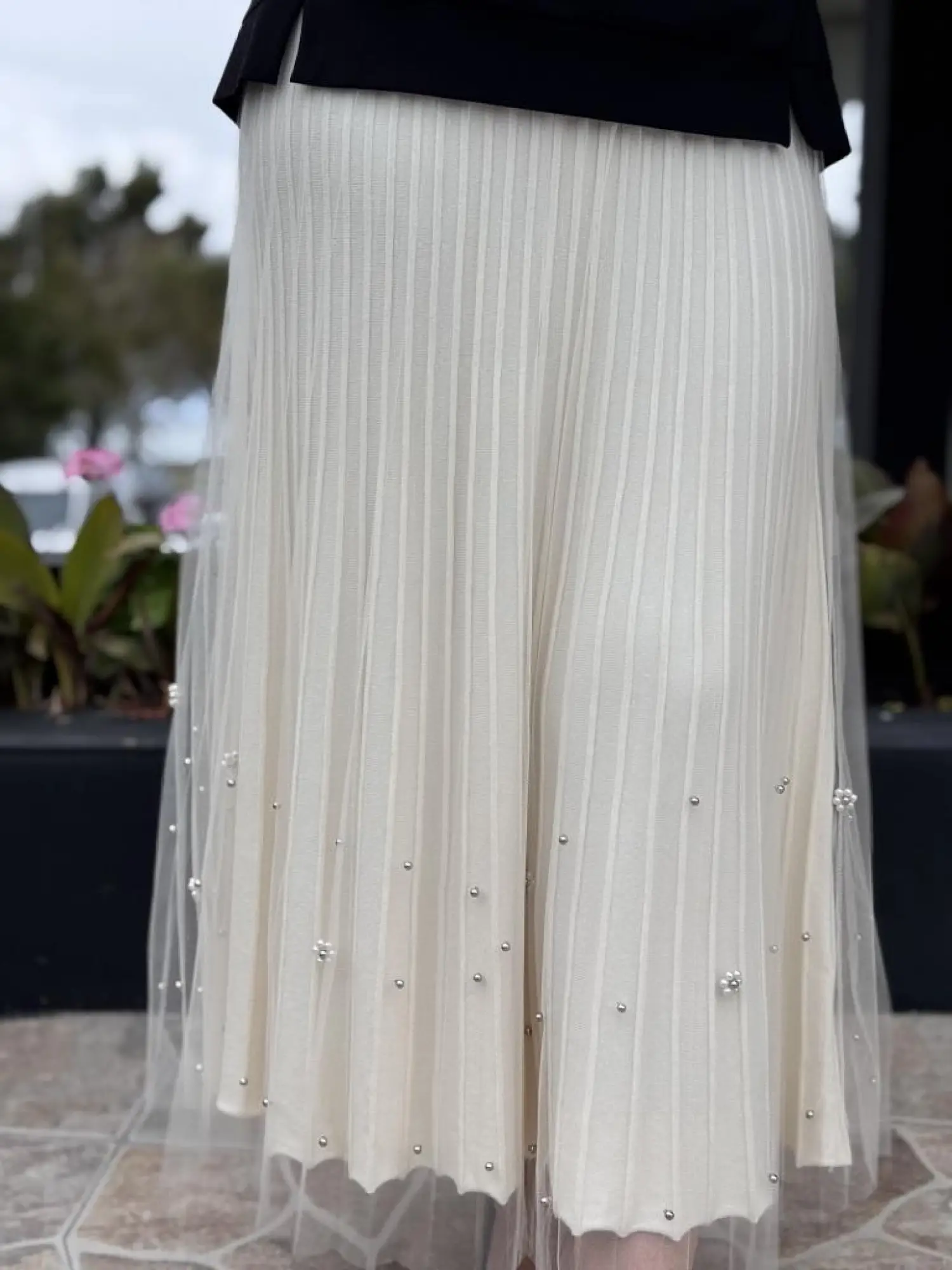 Ghisa Triko Kumaş Mixli Tütü Etek G5343