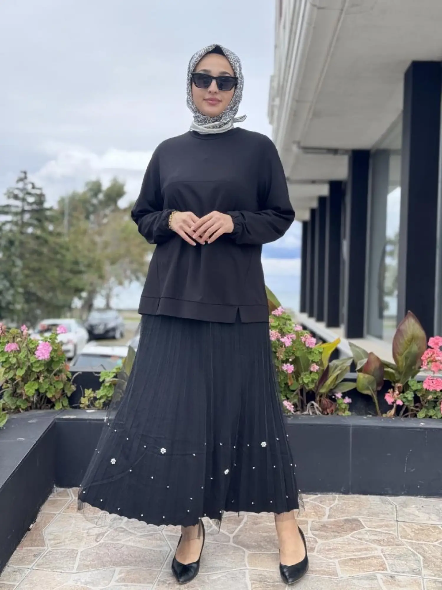 Ghisa Triko Kumaş Mixli Tütü Etek G5343