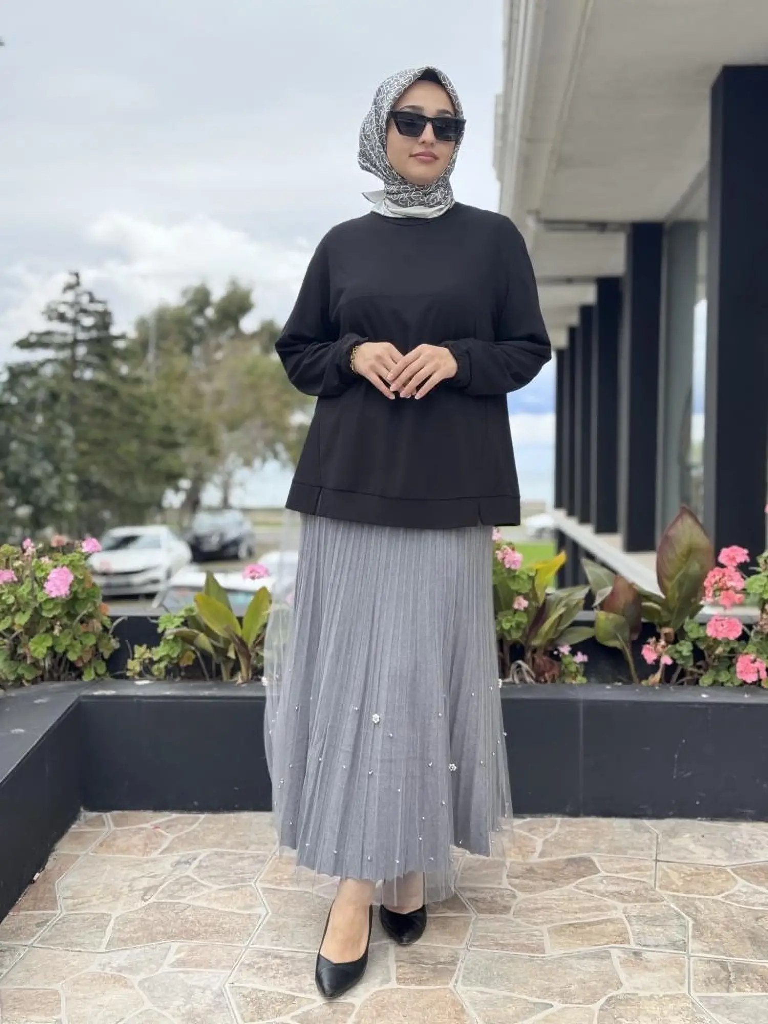 Ghisa Triko Kumaş Mixli Tütü Etek G5343