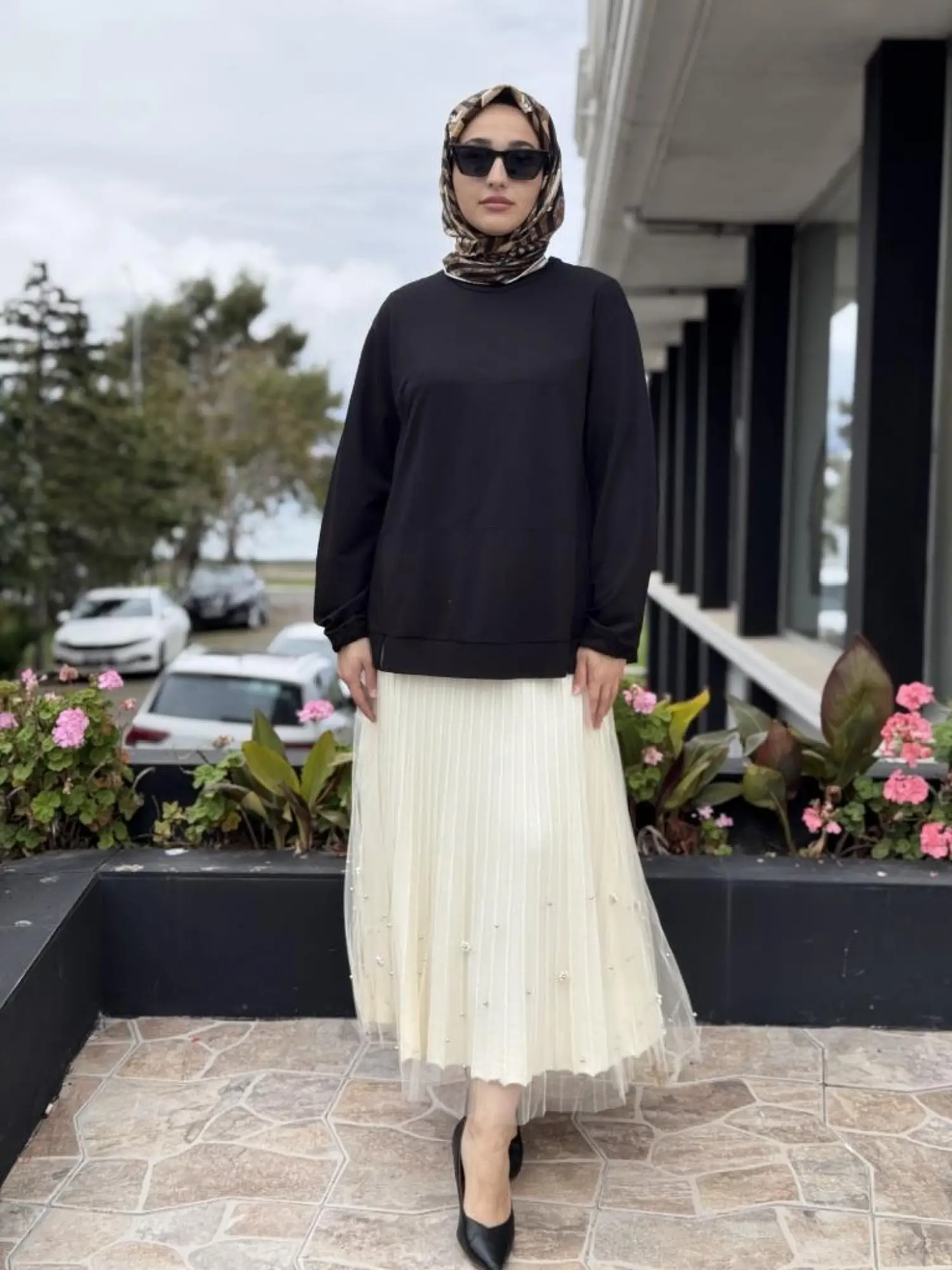 Ghisa Triko Kumaş Mixli Tütü Etek G5343