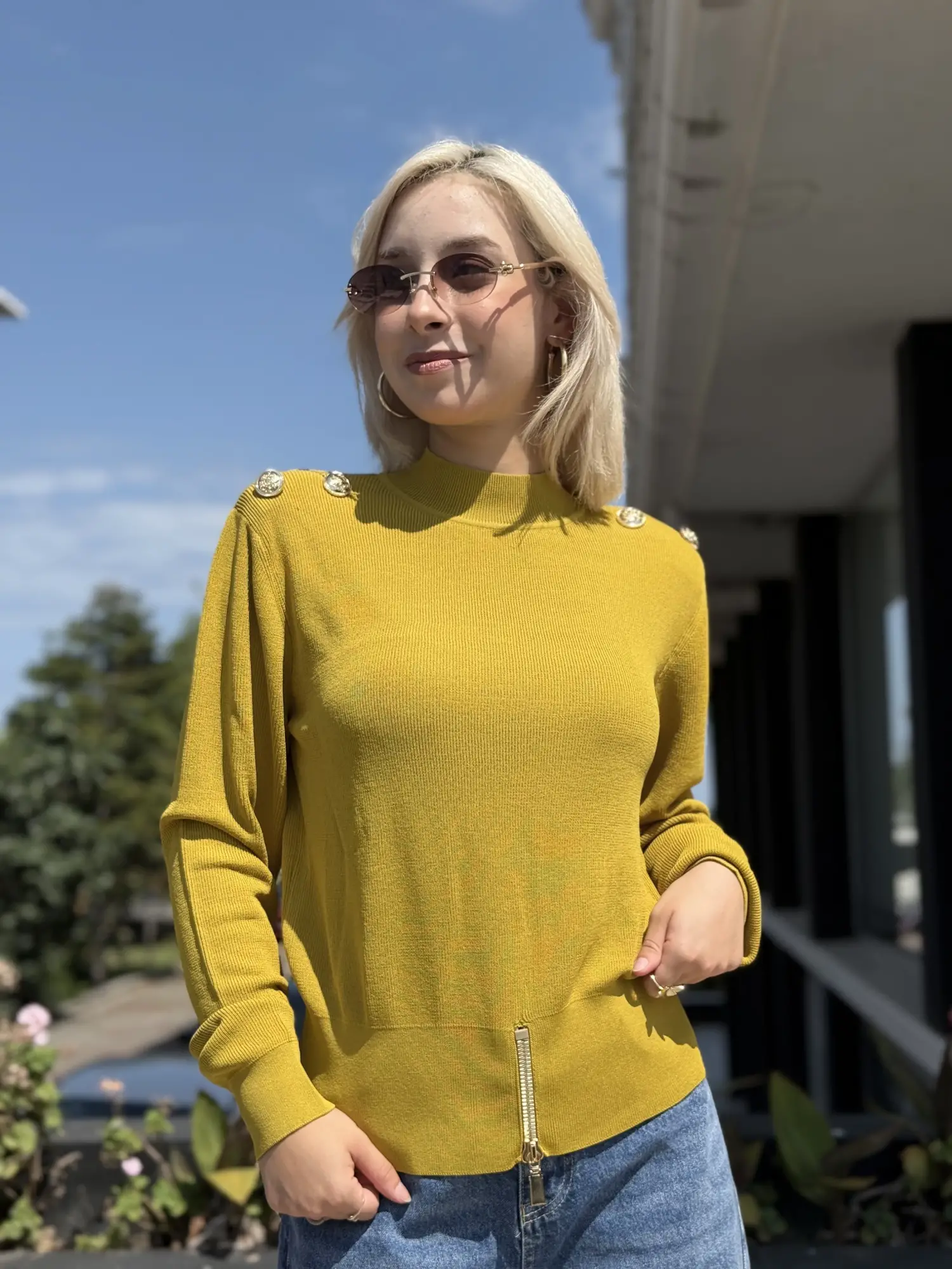 Ghisa Vatkalı Fermuarlı Triko Tunik G4863