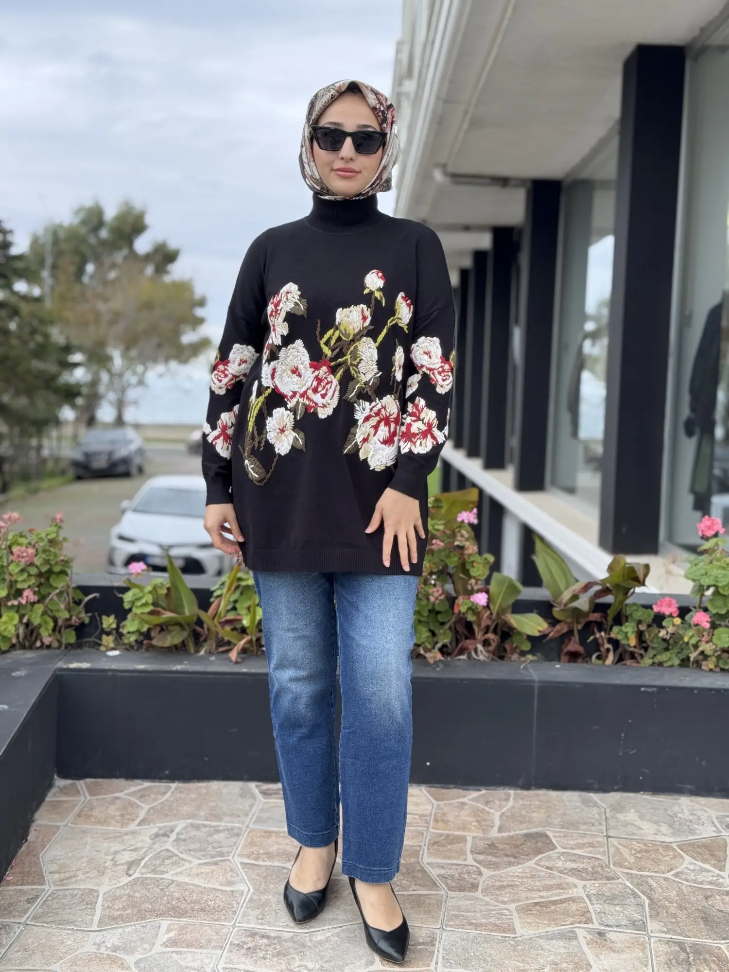 Ghisa Yarım Balıkçı İşlemeli Triko Tunik G4154