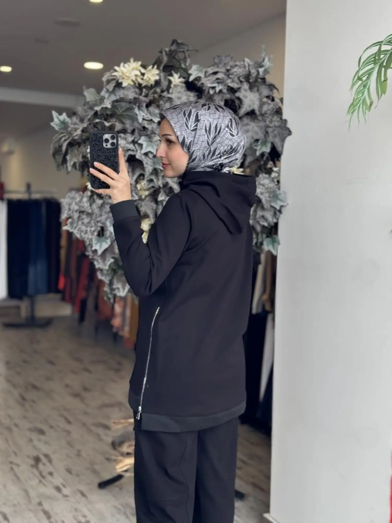 Gırasolem Luxury Kapüşonlu Yanları Fermuarlı Tunik Pantolon Takım